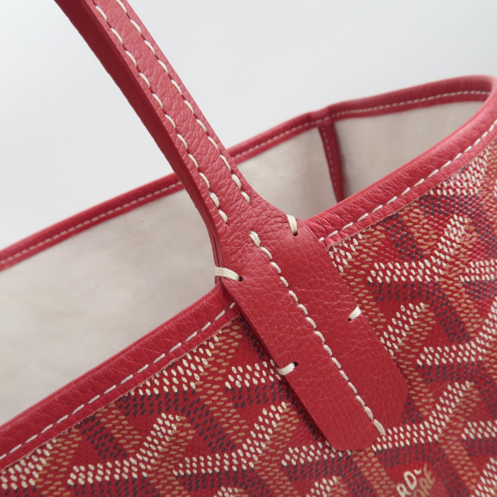 GOYARD Saint Louis GM Tote Bag PVC Leather Red *Pouch, Dust bag