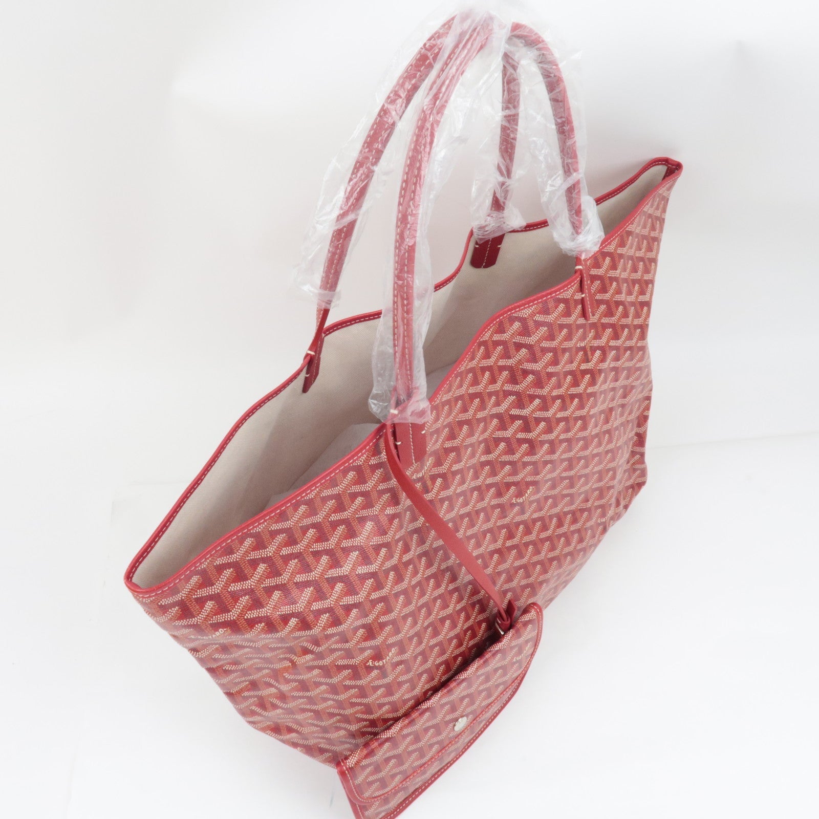 GOYARD Saint Louis GM Tote Bag PVC Leather Red *Pouch, Dust bag