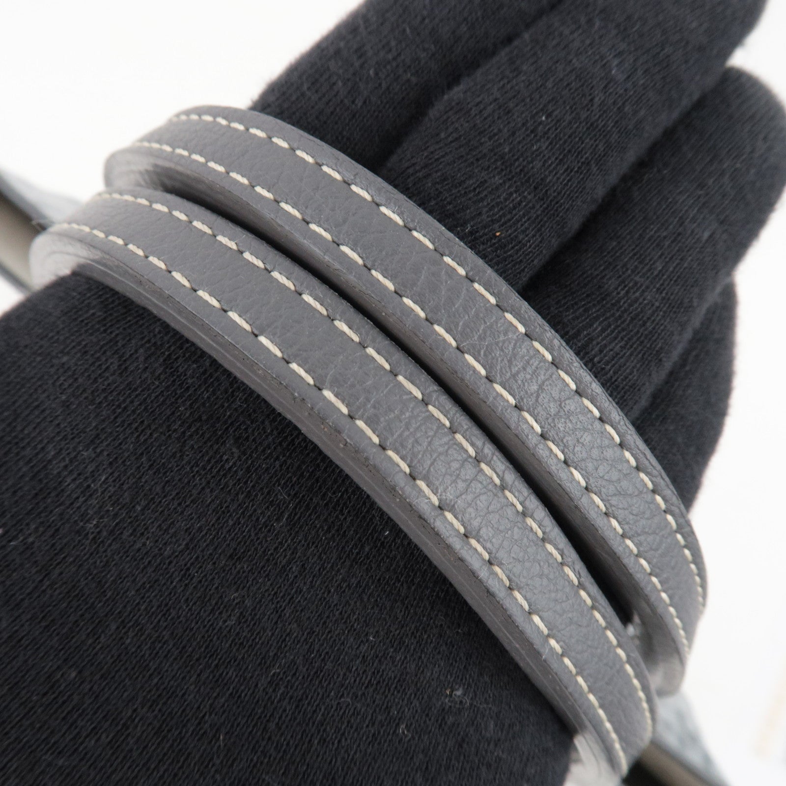 Goyard Herringbone Saint Louis PM Tote Bag PVC Leather Light Gray *Pouch