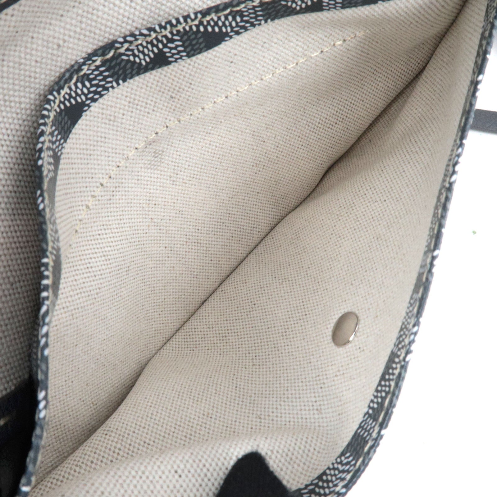 Goyard Herringbone Saint Louis PM Tote Bag PVC Leather Light Gray *Pouch