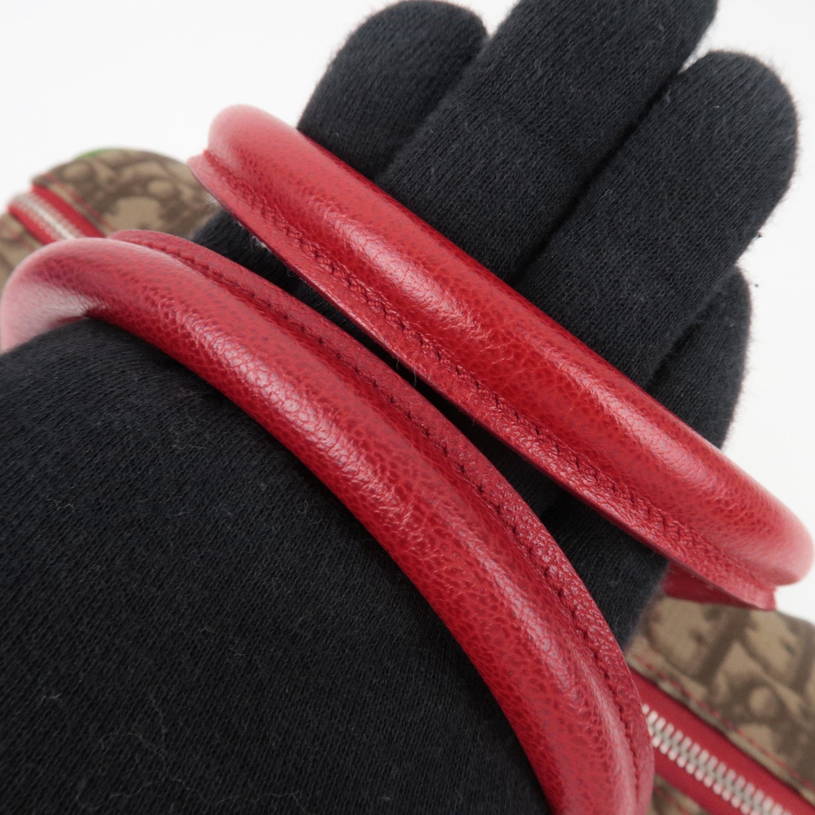 Christian Dior Trotter Rasta Handbag PVC Leather Beige Rasta Color