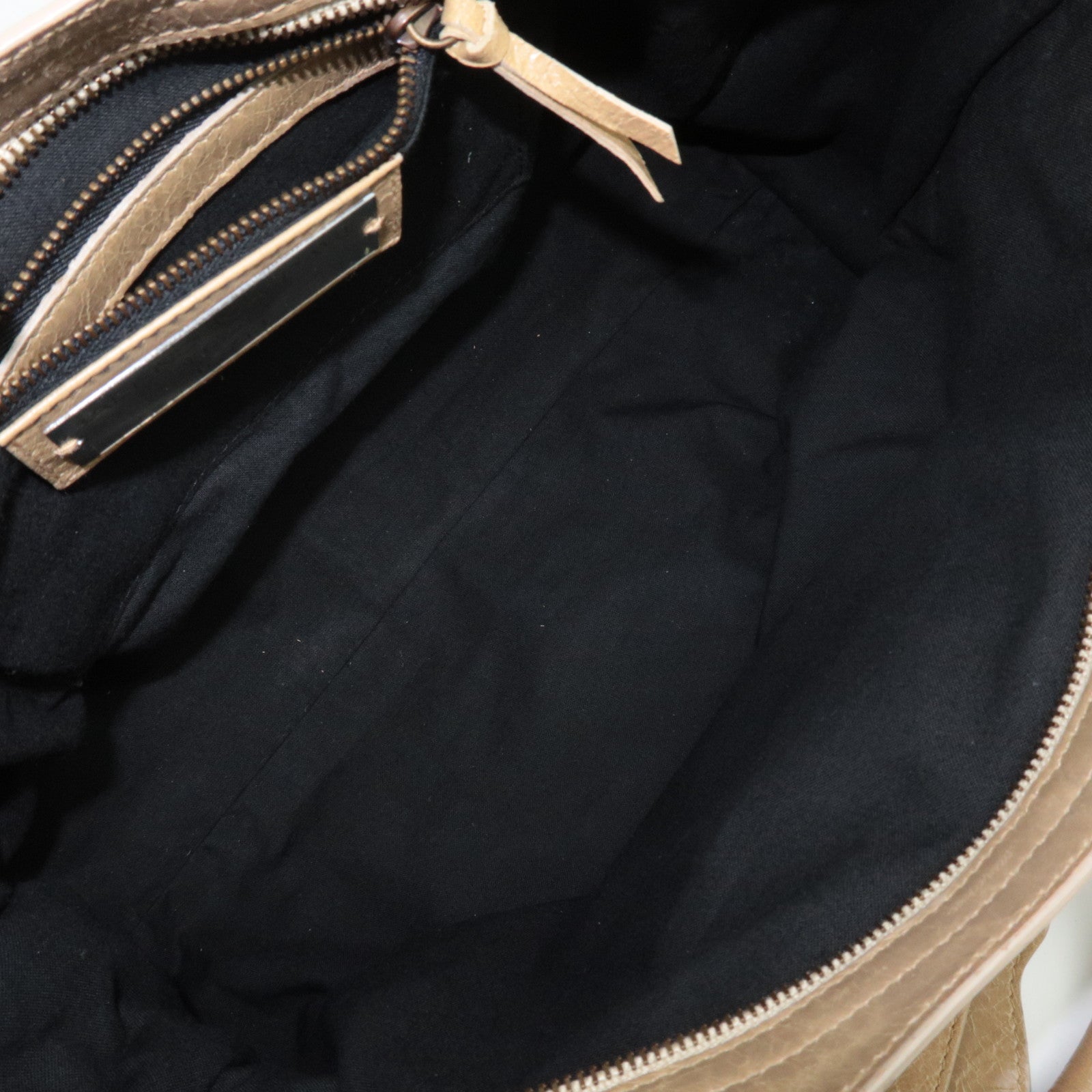 BALENCIAGA The City 2Way Handbag Leather Beige 115748 *Strap, Mirror