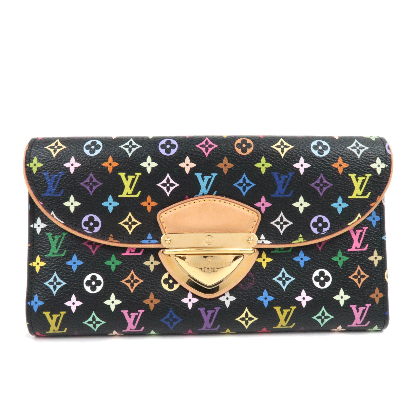 Louis Vuitton Monogram Multicolor Portefeuille Eugenie Long Wallet Noir M93738 MI2039 *Box, Dust bag73747