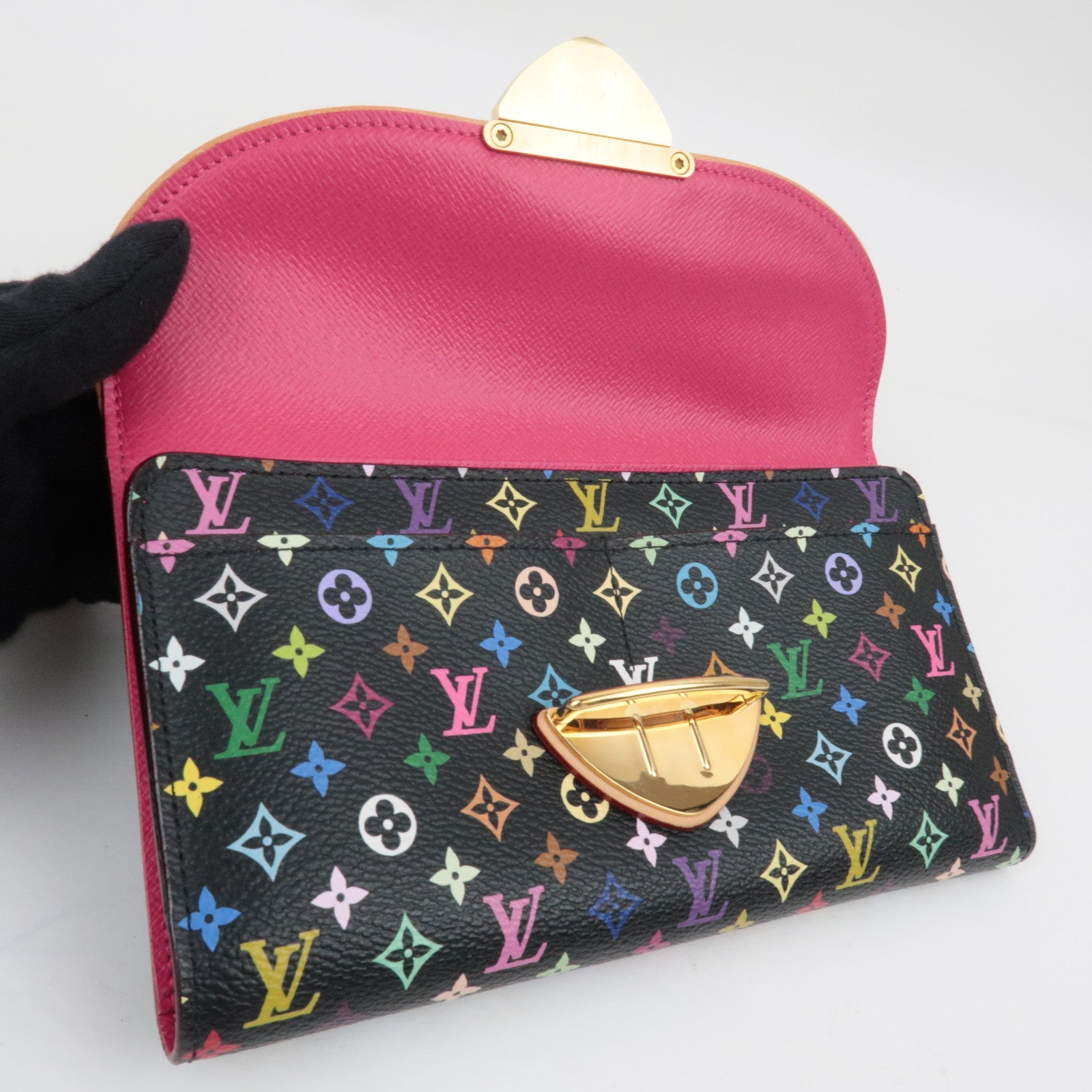 Louis Vuitton Monogram Multicolor Portefeuille Eugenie Long Wallet Noir M93738 MI2039 *Doos, Stofzak