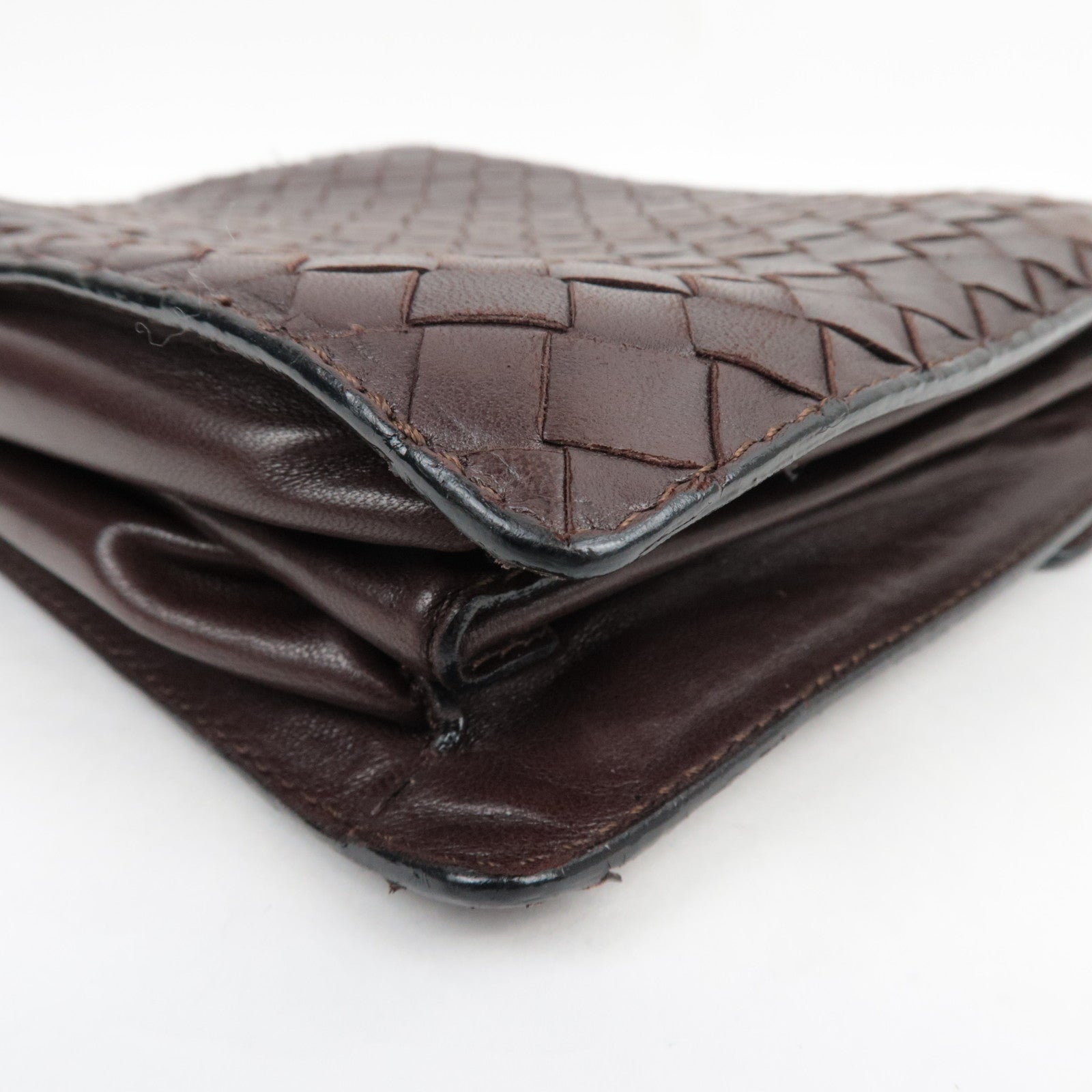 BOTTEGA VENETA Intrecciato Vintage Mini Handbag Leather Brown 971244 *Dust bag