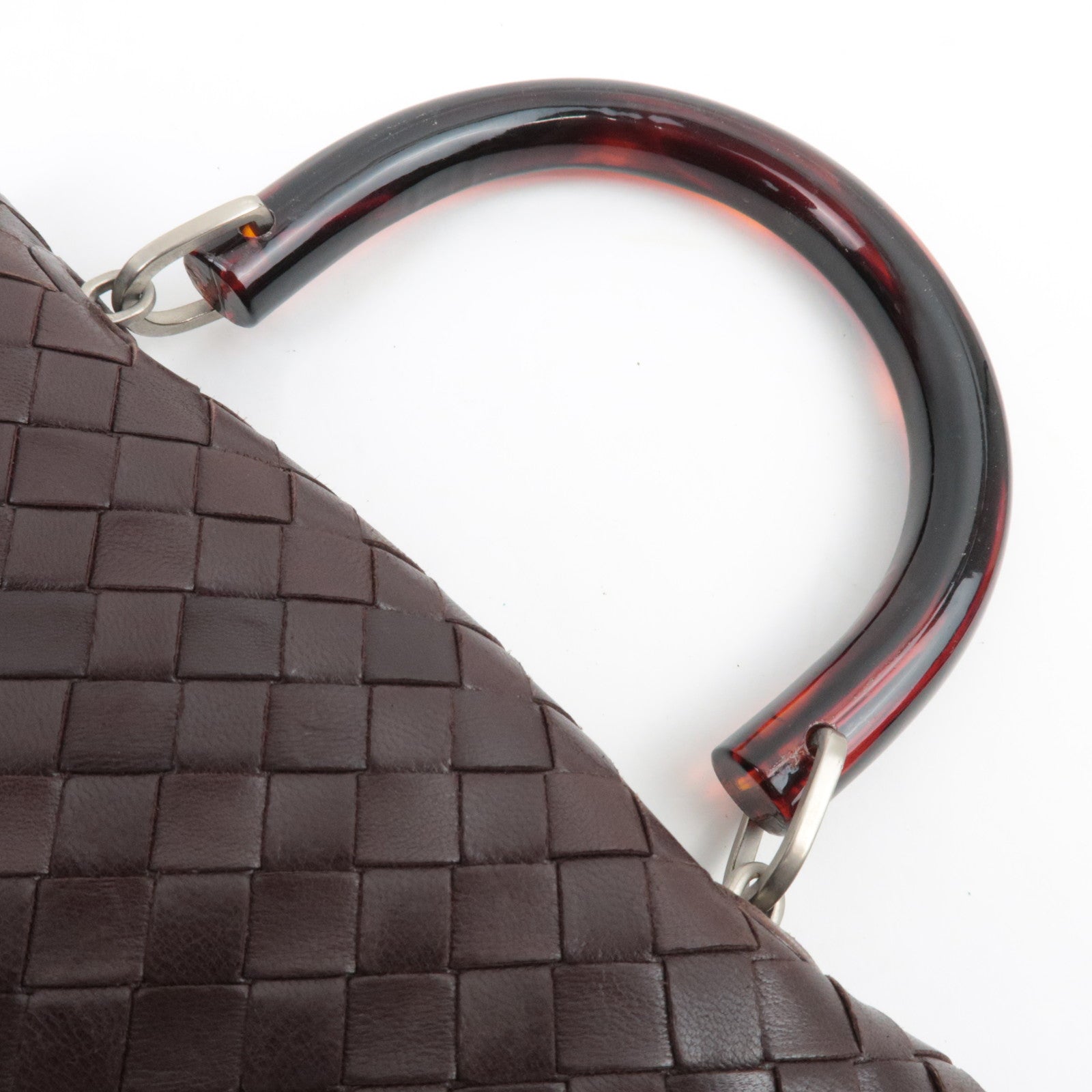 BOTTEGA VENETA Intrecciato Vintage Mini Handbag Leather Brown 971244 *Dust bag