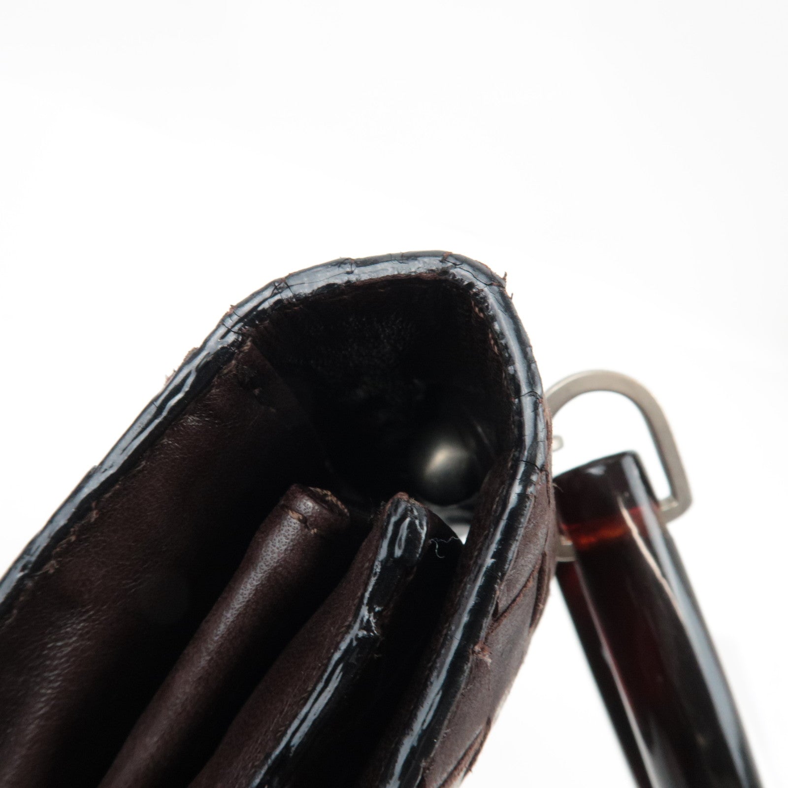 BOTTEGA VENETA Intrecciato Vintage Mini Handbag Leather Brown 971244 *Dust bag