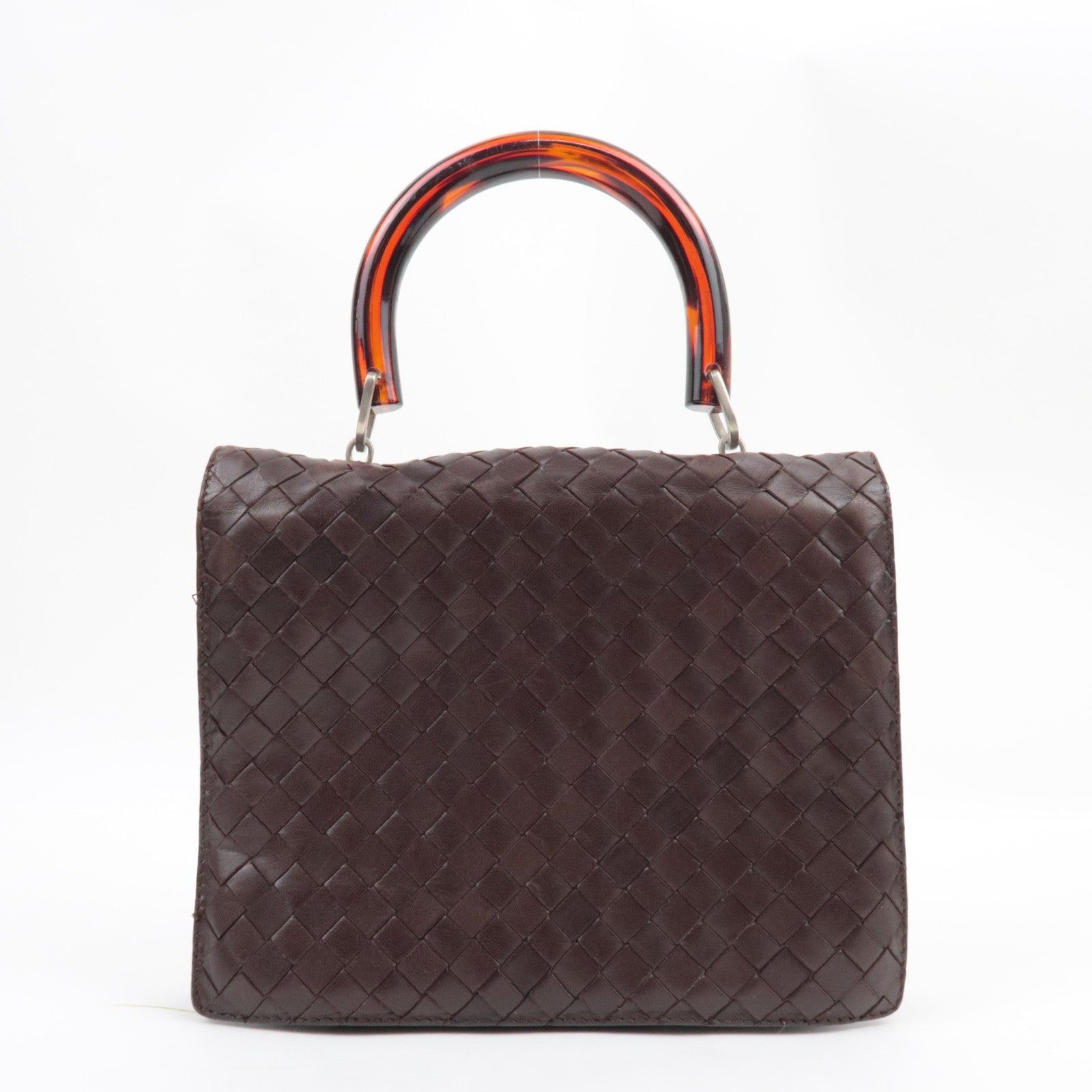 BOTTEGA VENETA Intrecciato Vintage Mini Handbag Leather Brown 971244 *Dust bag