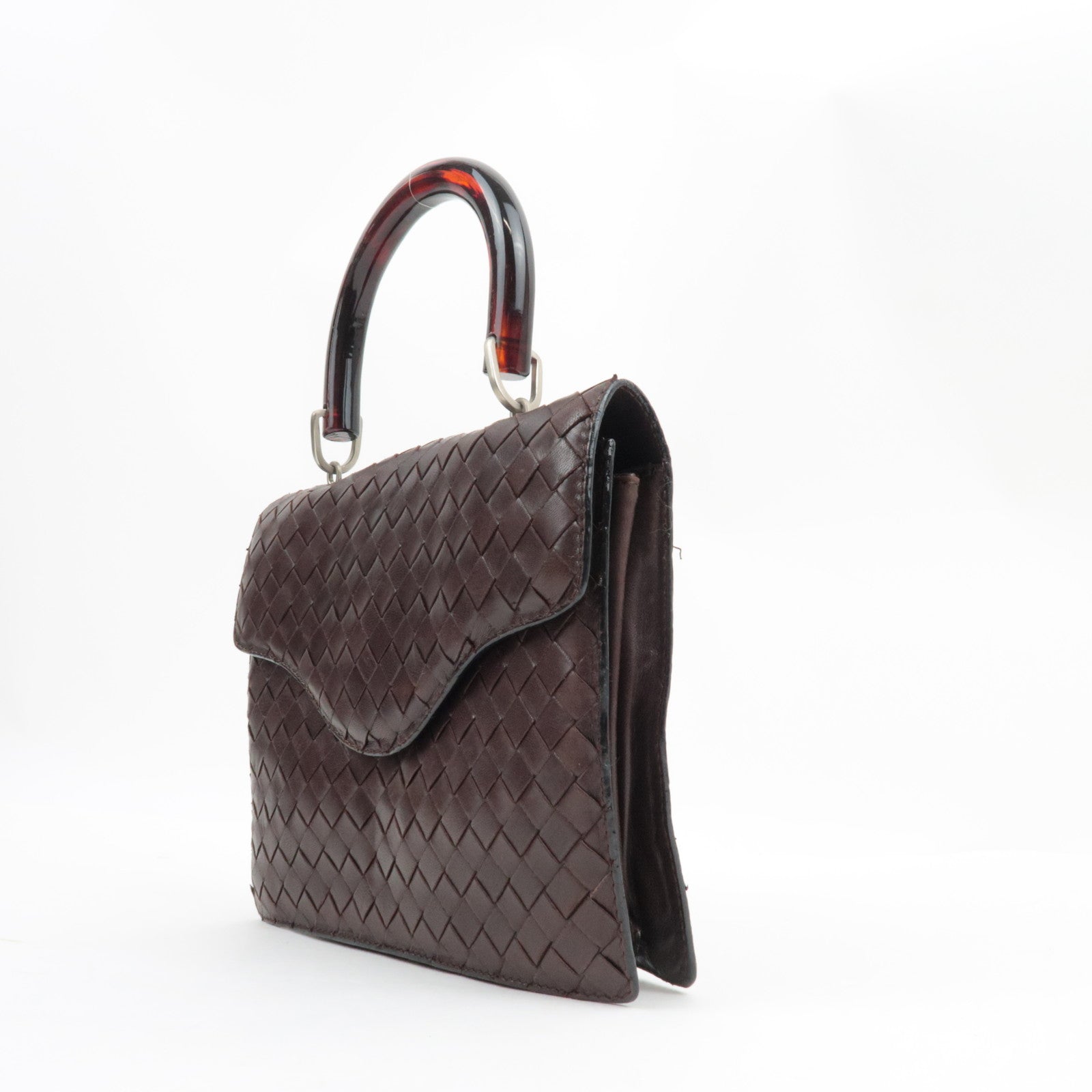 BOTTEGA VENETA Intrecciato Vintage Mini Handbag Leather Brown 971244 *Dust bag