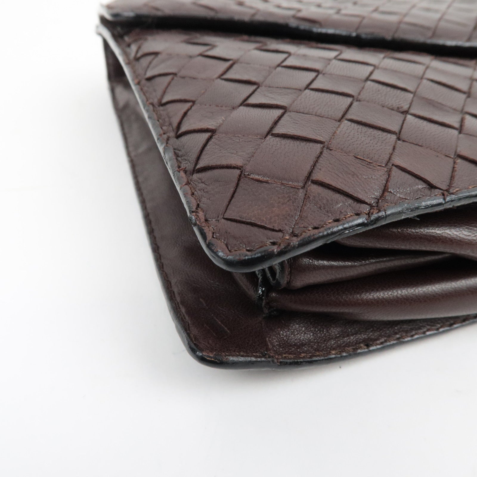 BOTTEGA VENETA Intrecciato Vintage Mini Handbag Leather Brown 971244 *Dust bag