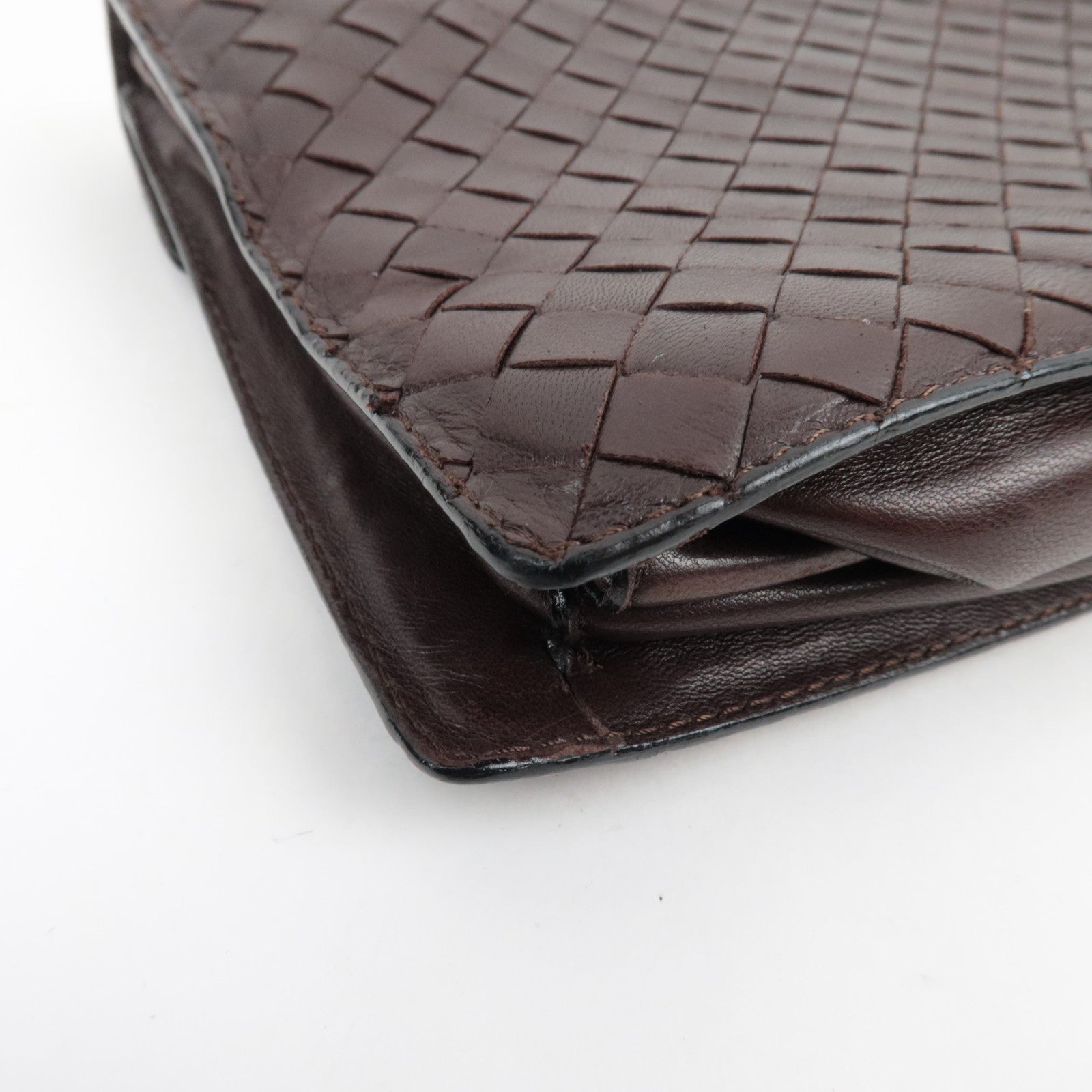 BOTTEGA VENETA Intrecciato Vintage Mini Handbag Leather Brown 971244 *Dust bag