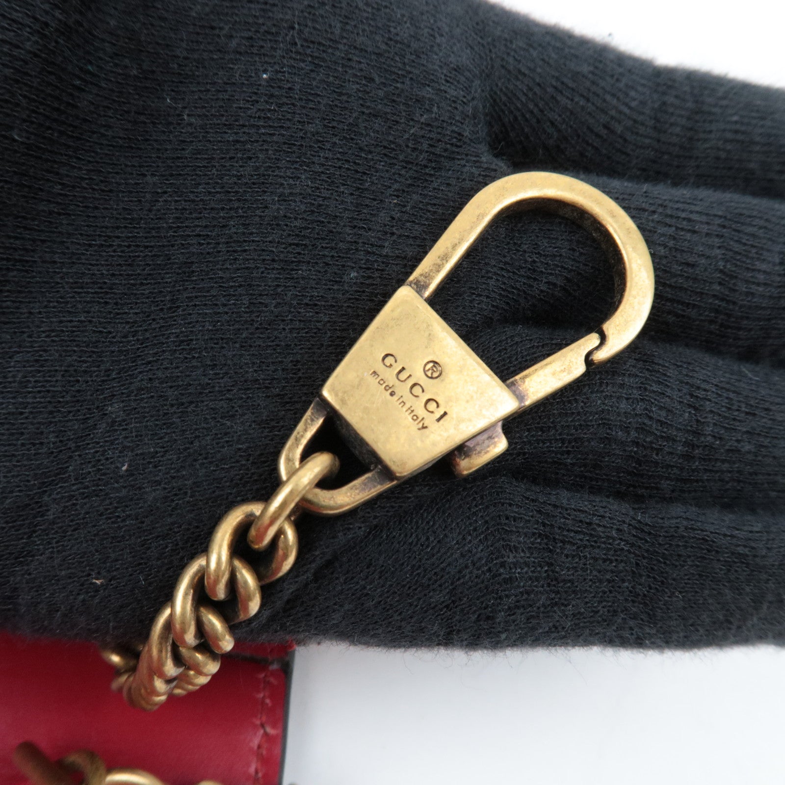 GUCCI Guccissima Cherry Chain Schoudertas Leer Rood 481291 *Stofzak