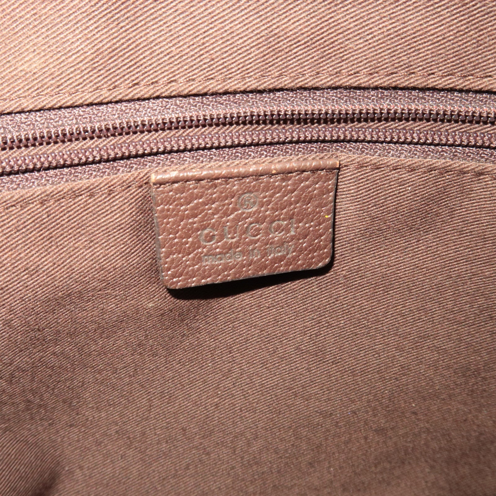 GUCCI Handtas GG Canvas Leer Beige Bruin 113009