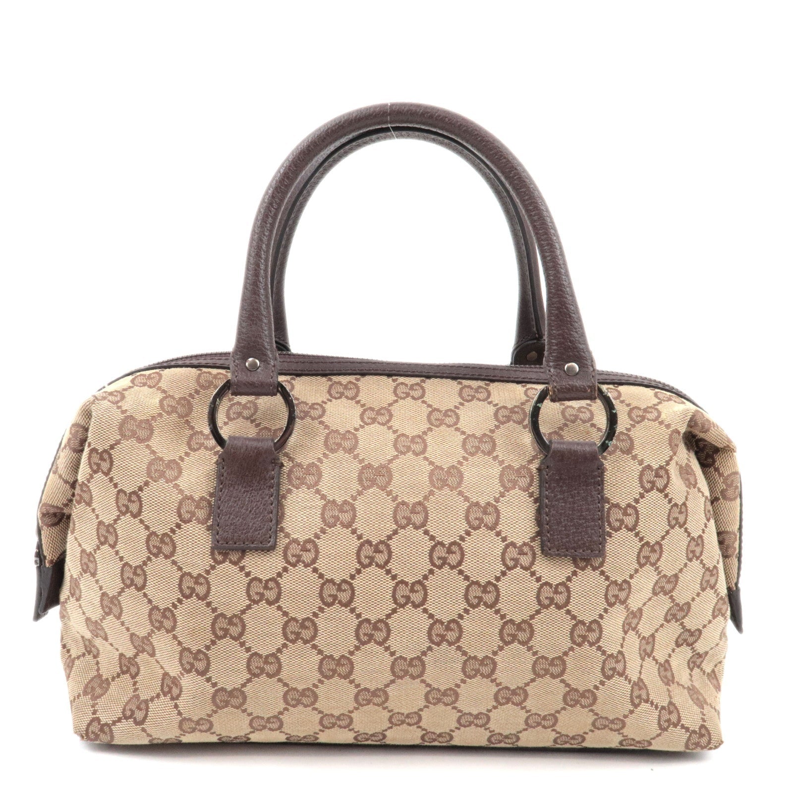 GUCCI Handbag GG Canvas Leather Beige Brown 11300974672