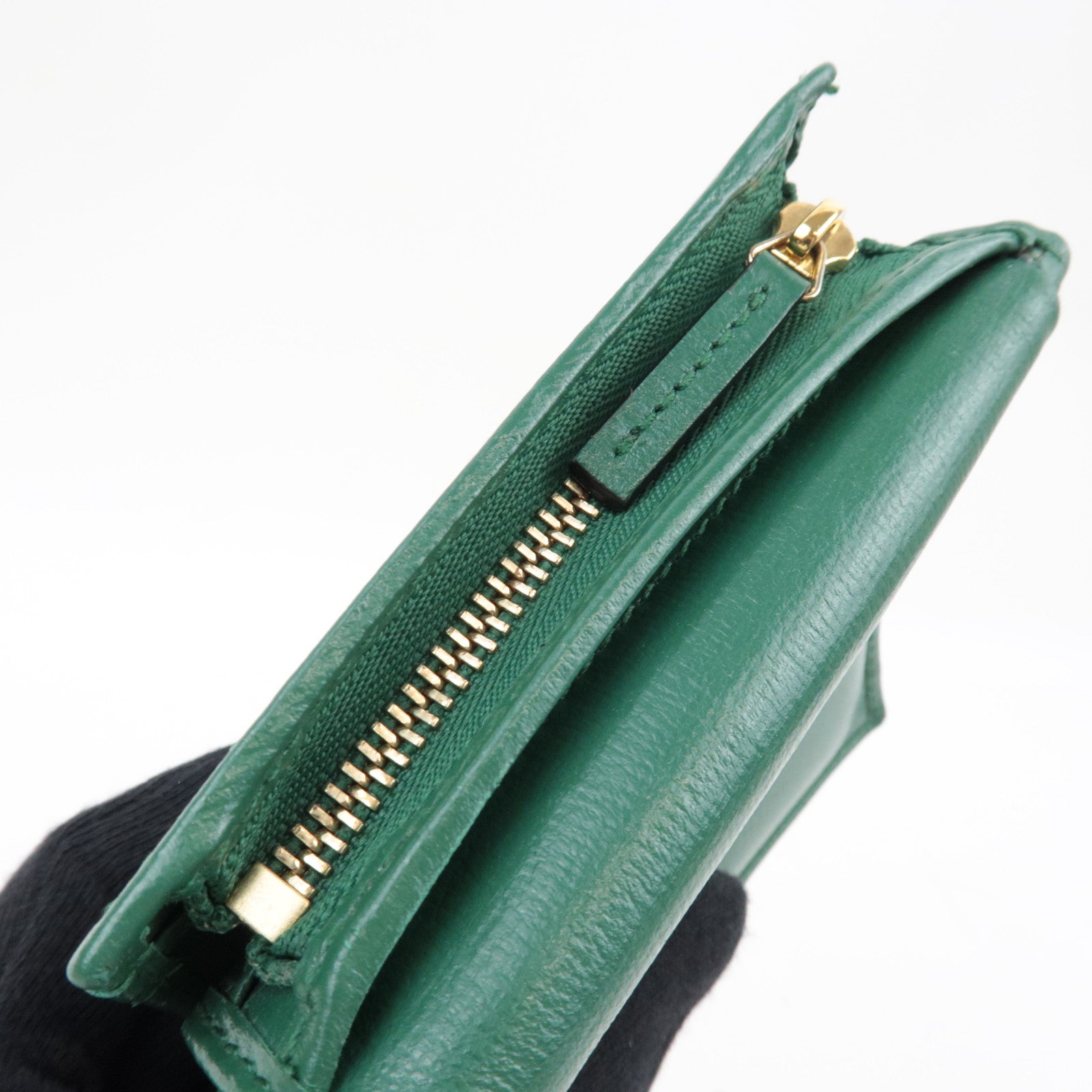 GUCCI Horsebit Bi-Fold Portemonnee Leer Groen 621887 *Doos, stofzak