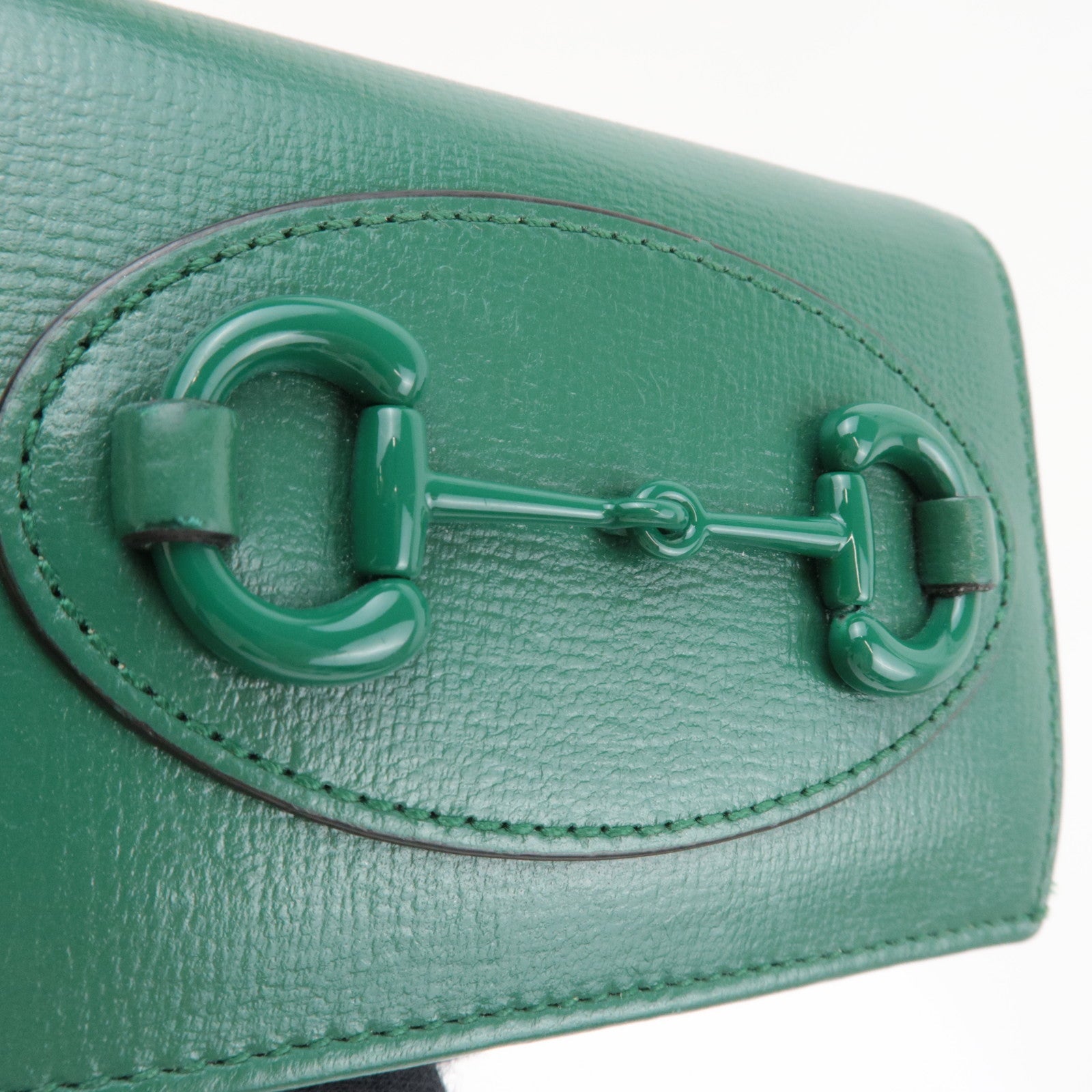 GUCCI Horsebit Bi-Fold Portemonnee Leer Groen 621887 *Doos, stofzak