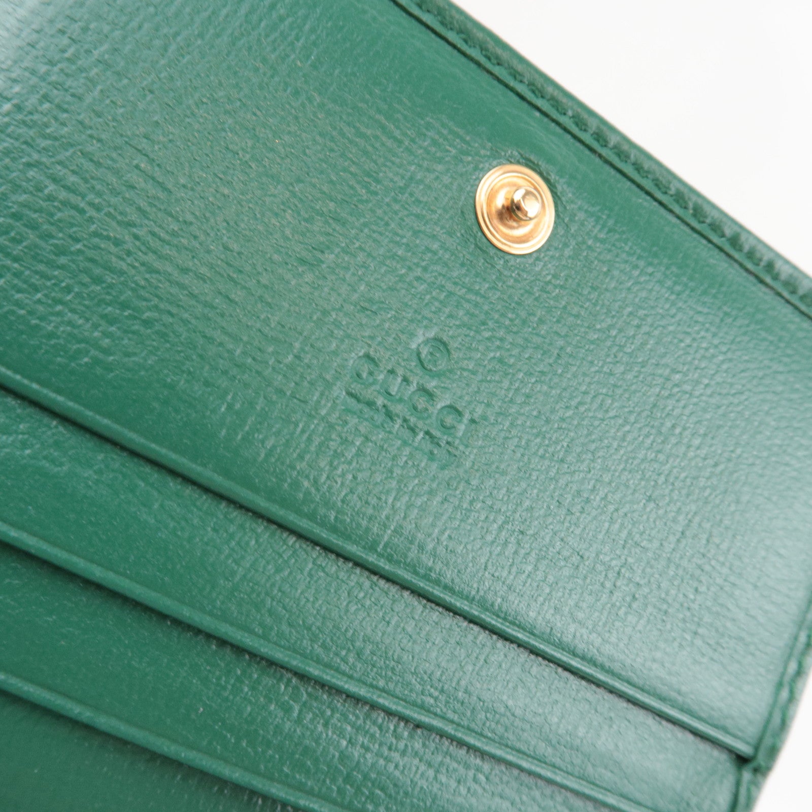 GUCCI Horsebit Bi-Fold Portemonnee Leer Groen 621887 *Doos, stofzak