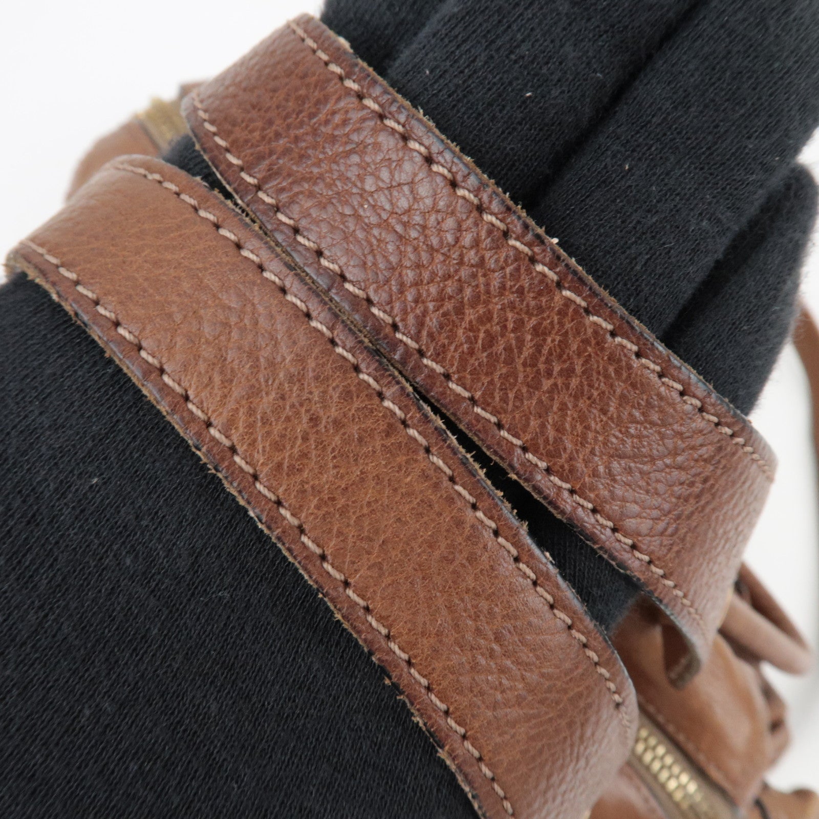 Chloe Paraty 2Way Handbag Shoulder Bag Leather Brown