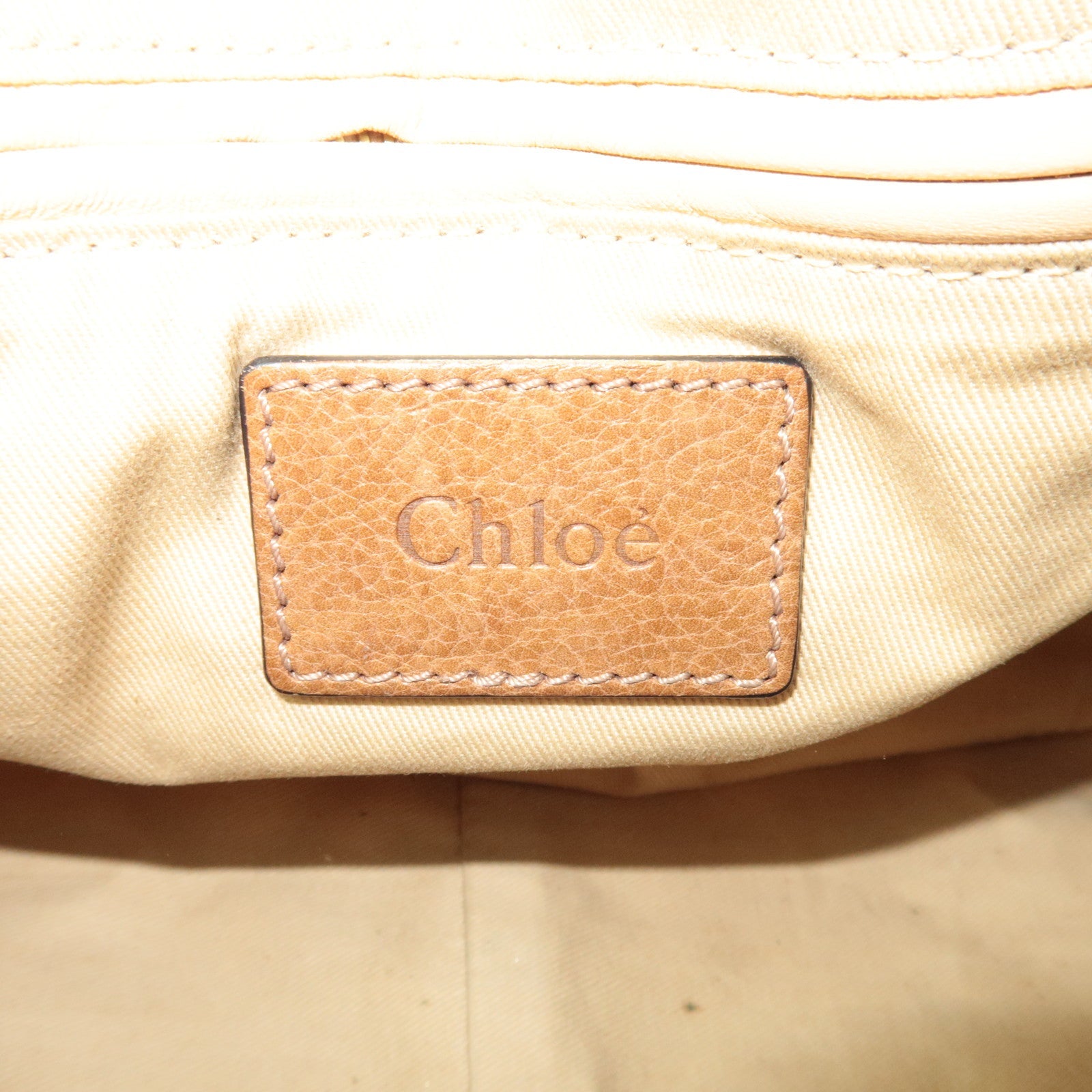 Chloe Paraty 2Way Handbag Shoulder Bag Leather Brown