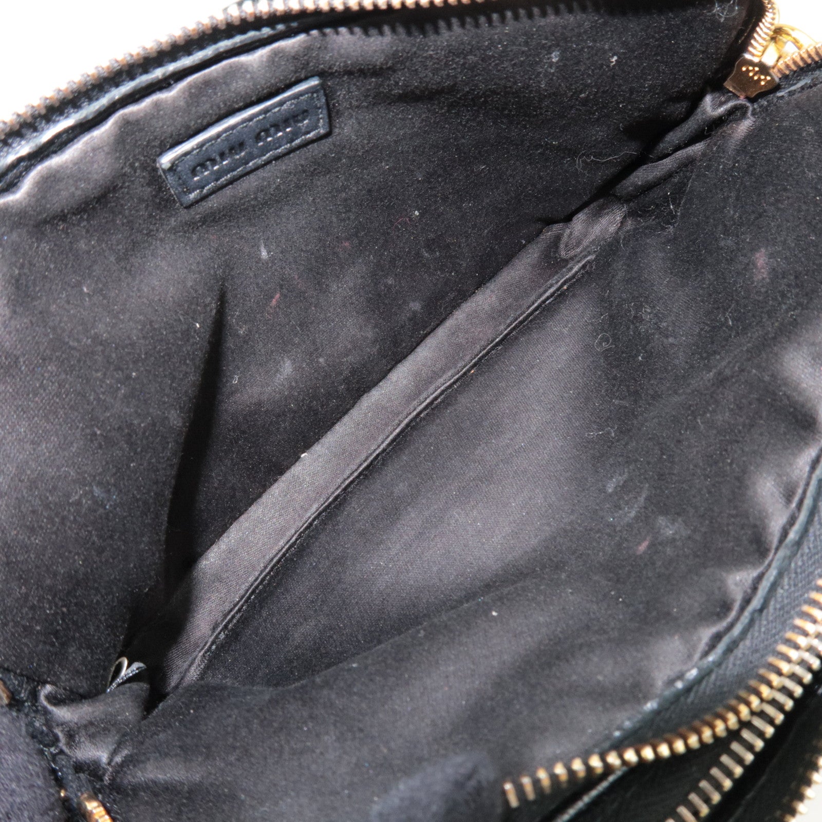 MIU MIU Shoulder Bag Pouch Leather Black 5ZH011 *Box, Strap, Guarantee card