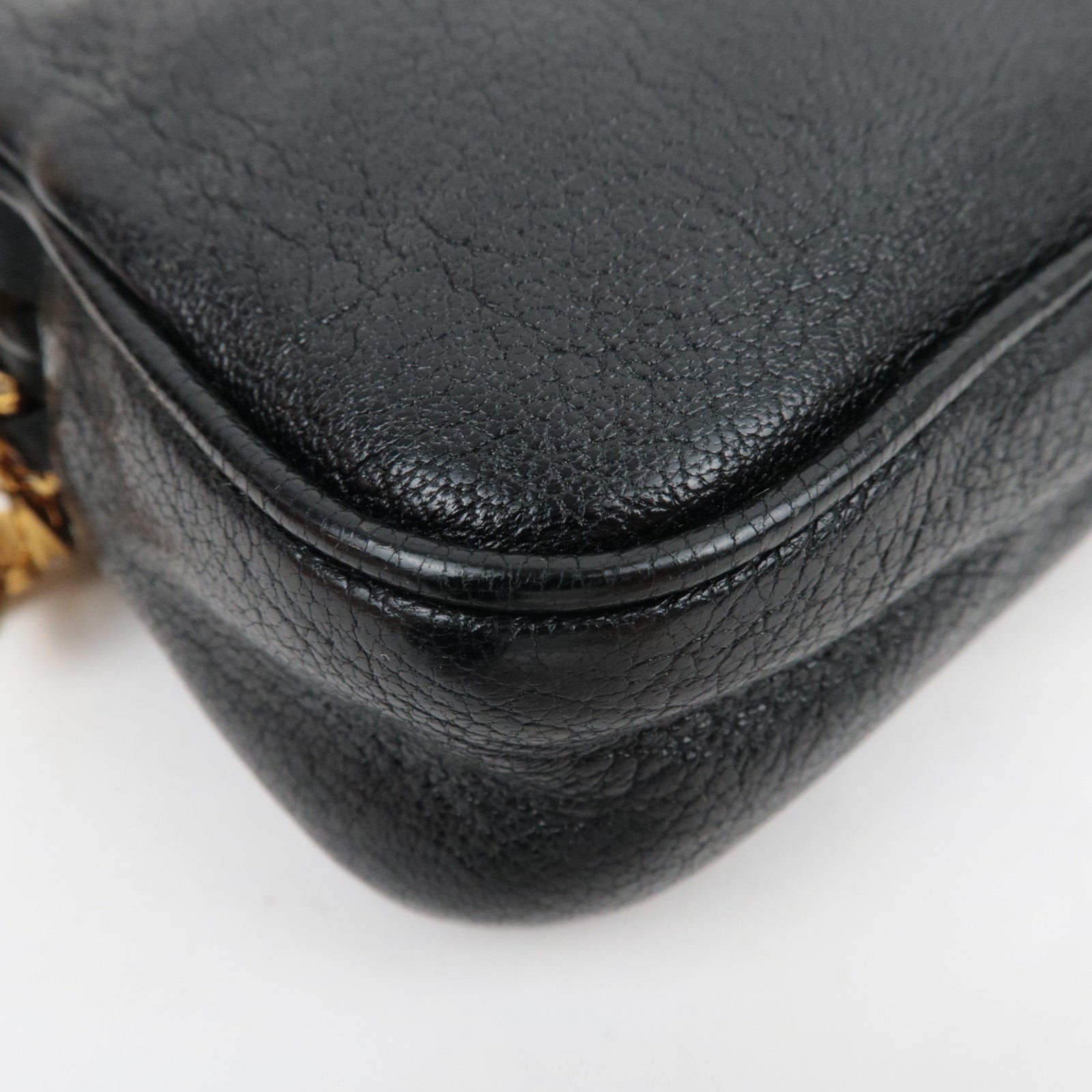 MIU MIU Shoulder Bag Pouch Leather Black 5ZH011 *Box, Strap, Guarantee card