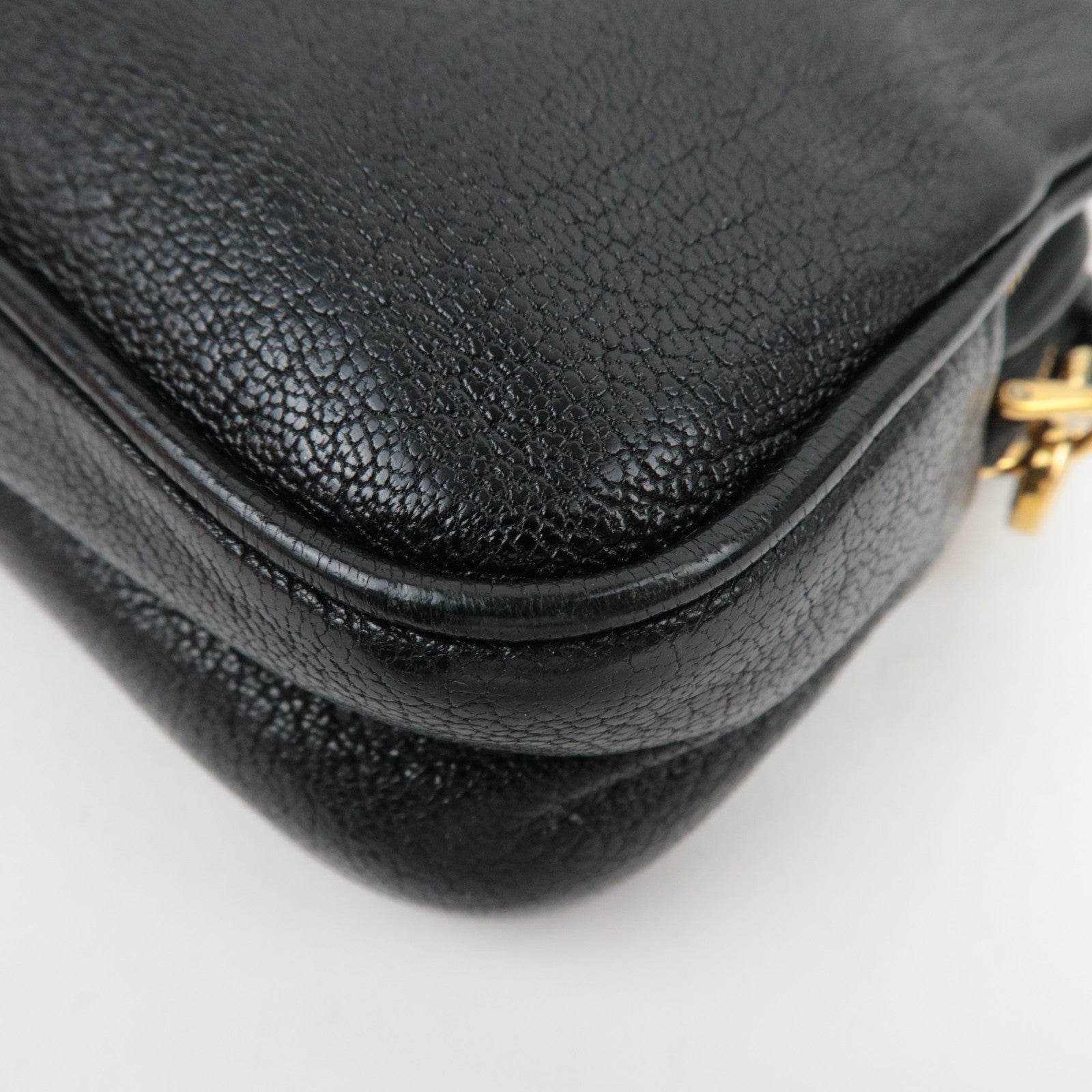 MIU MIU Shoulder Bag Pouch Leather Black 5ZH011 *Box, Strap, Guarantee card