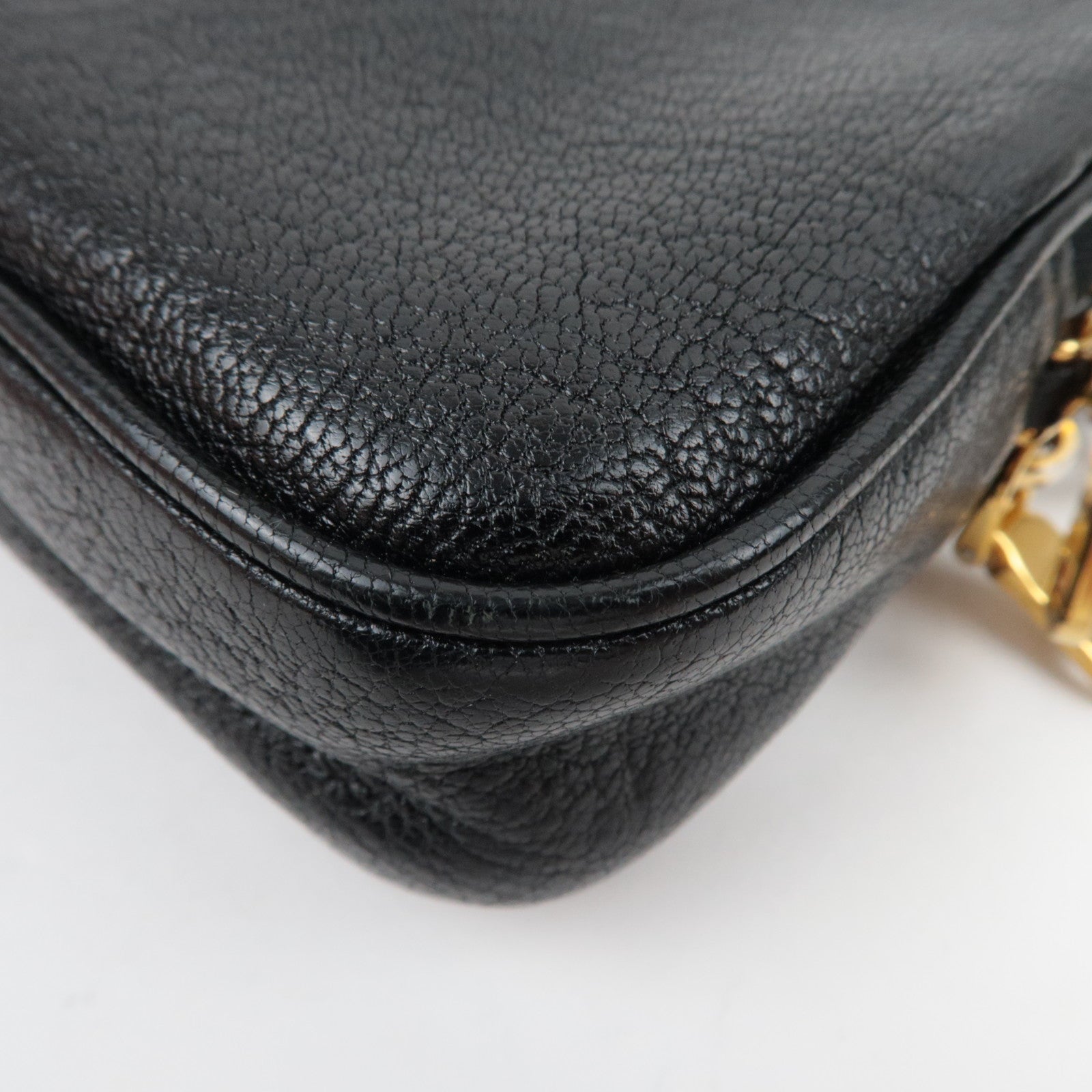 MIU MIU Shoulder Bag Pouch Leather Black 5ZH011 *Box, Strap, Guarantee card