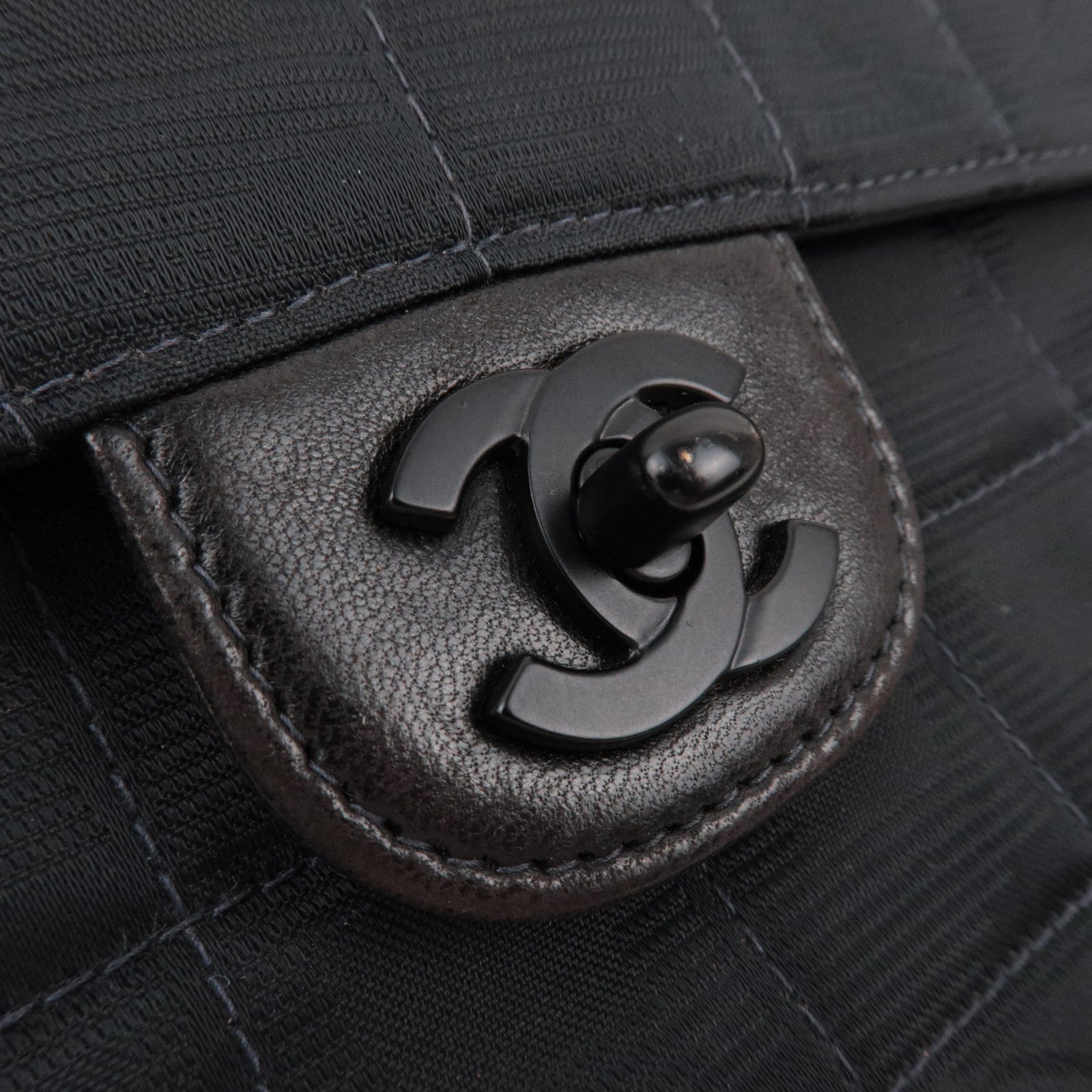 CHANEL New Travel Line Double Chain Shoulder Bag Nylon Jacquard Black *G card