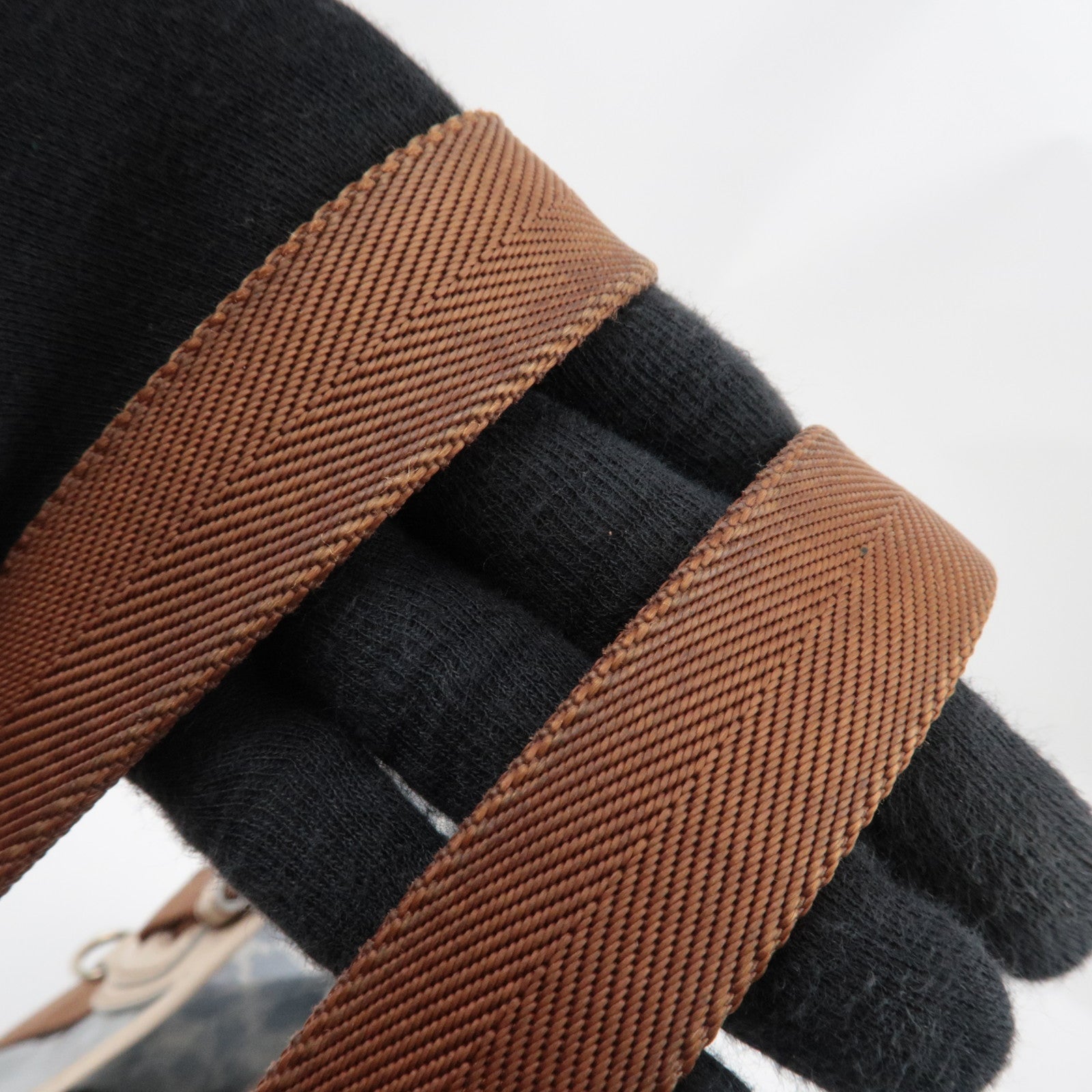 CELINE Macadam Tote Bag Vinyl Canvas Leather Clear Blue Brown *Pouch