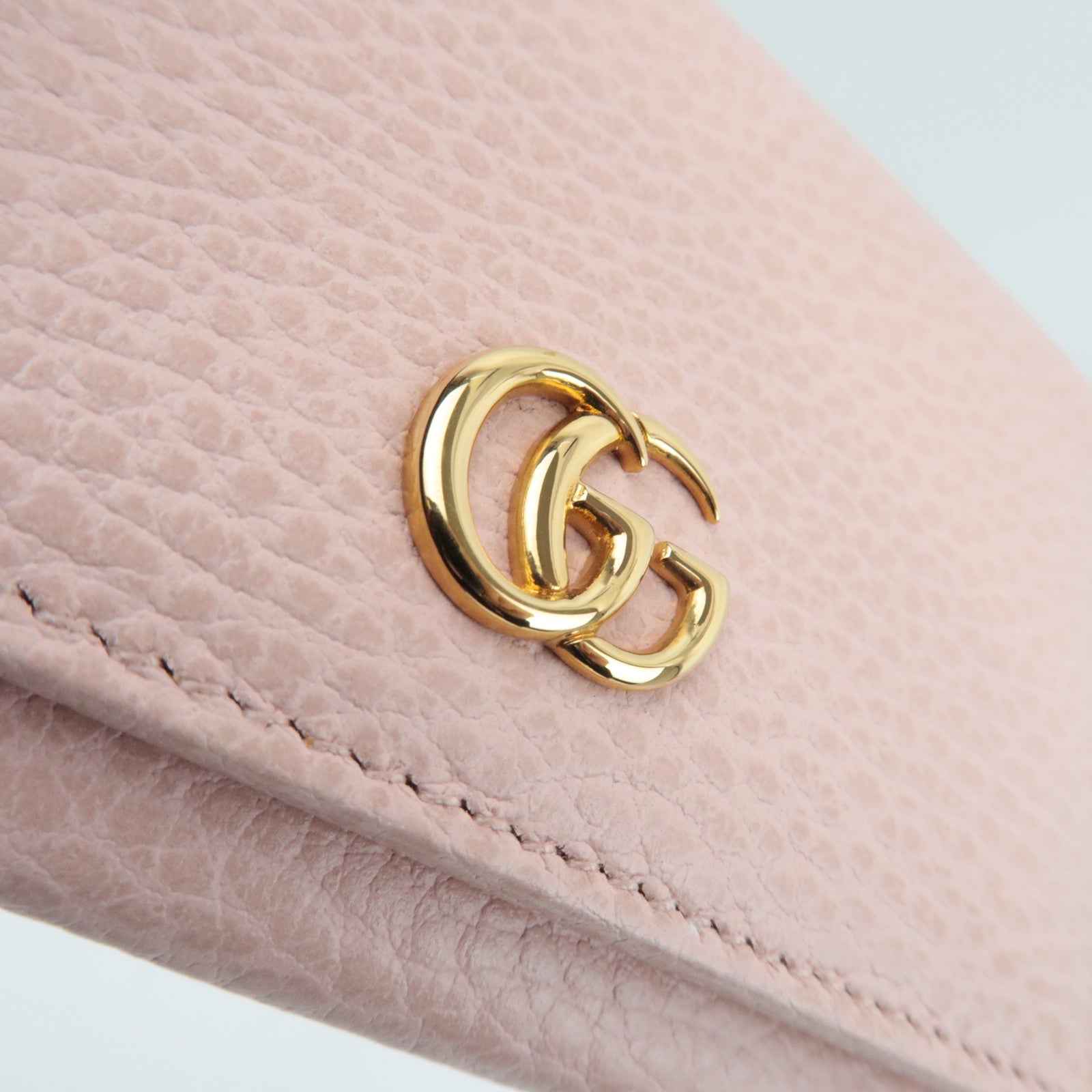 GUCCI Interlocking G Card Case Business Card Holder Leather Pink Black 474748 *Box, Dust bag