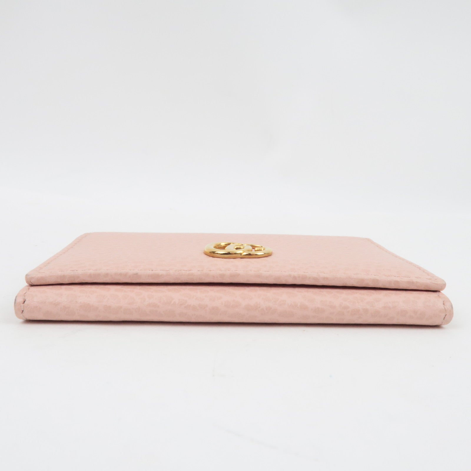 GUCCI Interlocking G Card Case Business Card Holder Leather Pink Black 474748 *Box, Dust bag