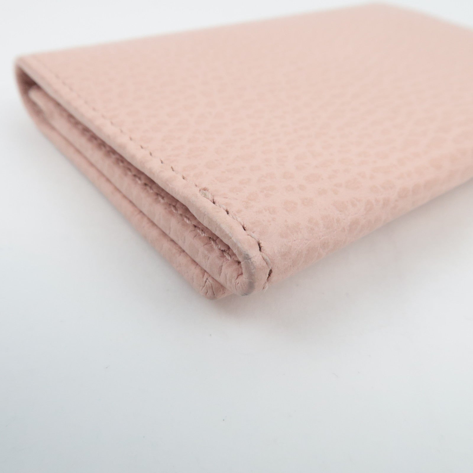 GUCCI Interlocking G Card Case Business Card Holder Leather Pink Black 474748 *Box, Dust bag