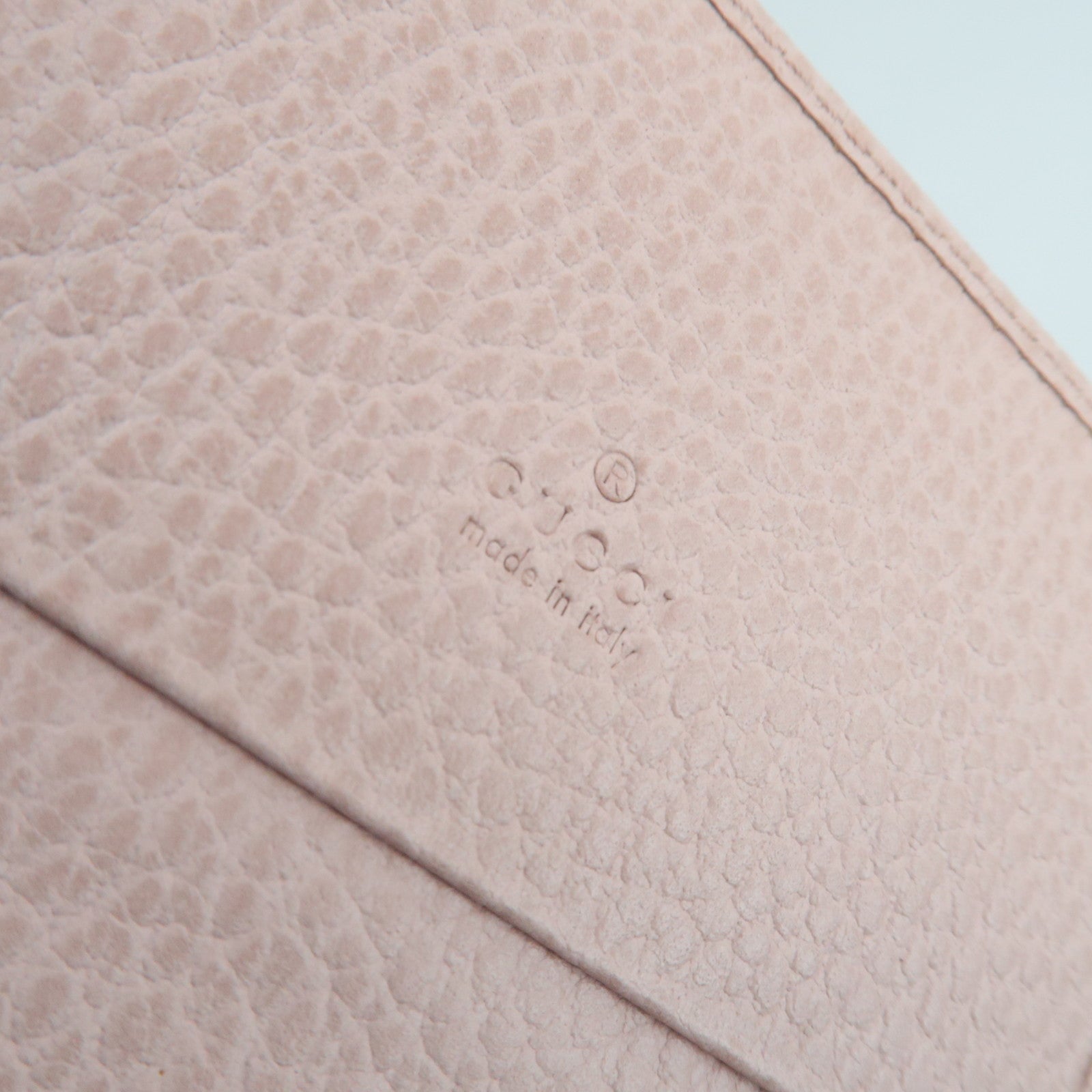 GUCCI Interlocking G Card Case Business Card Holder Leather Pink Black 474748 *Box, Dust bag