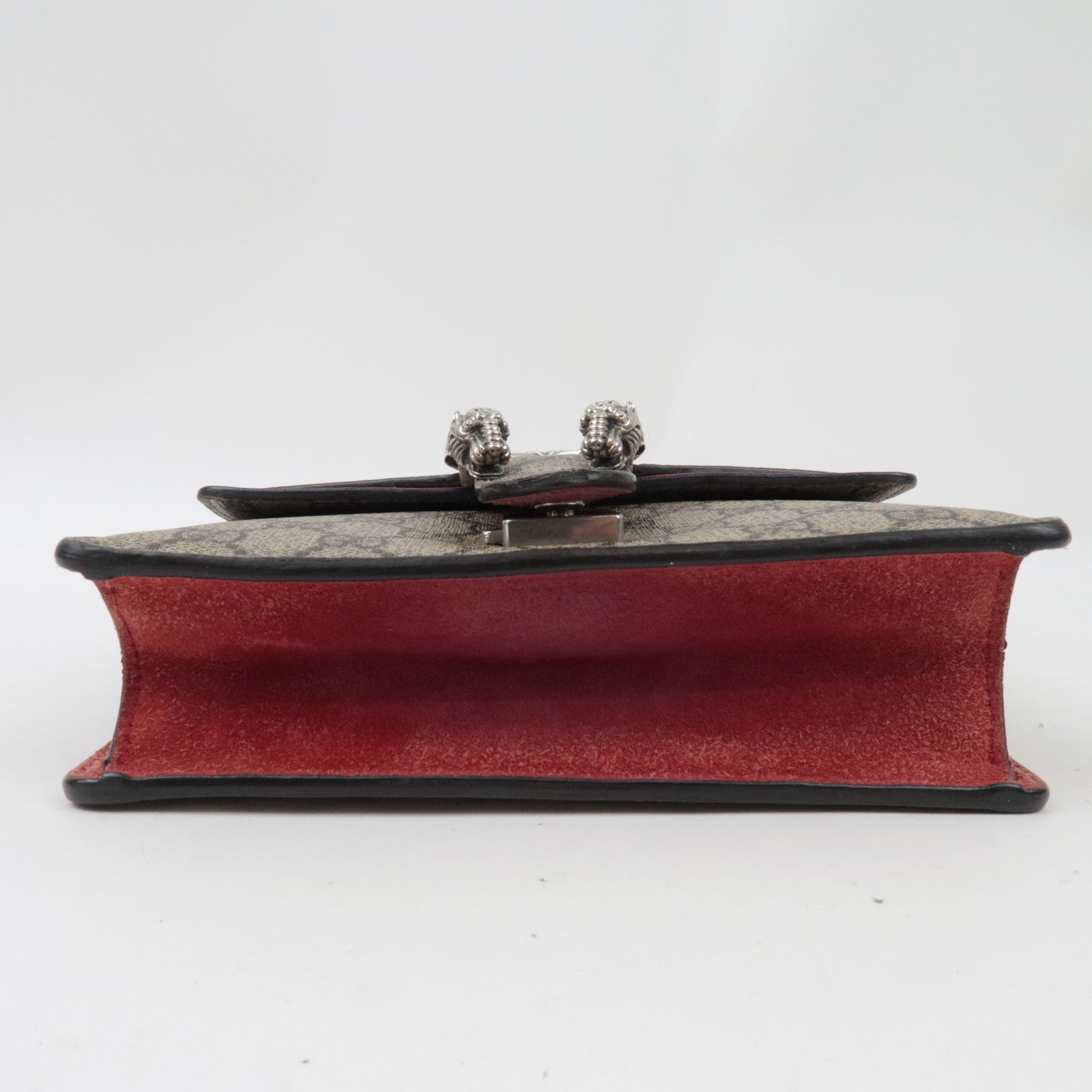 GUCCI Dionysus Dubbele Ketting Schoudertas GG Supreme Suede Beige Rood 421970