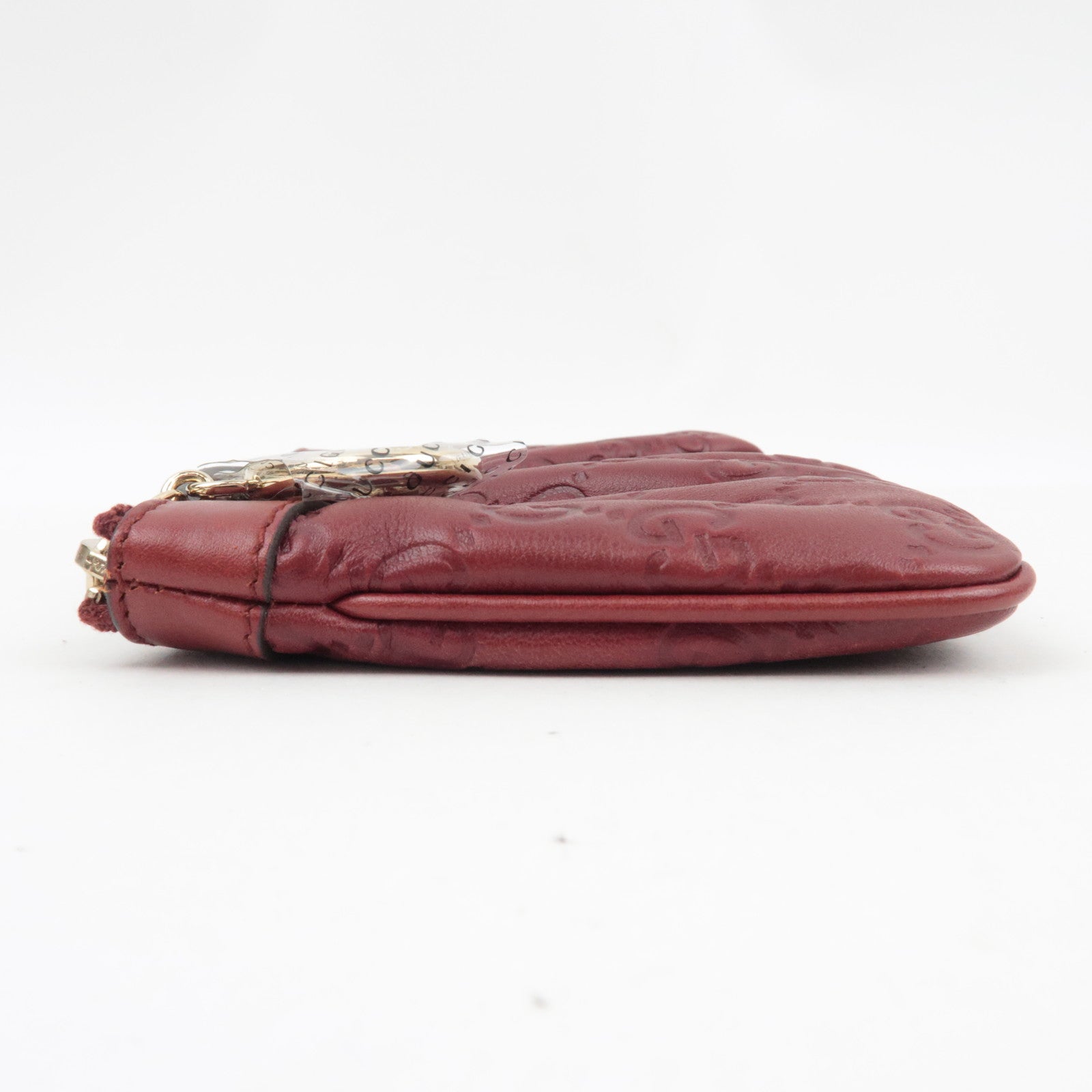 GUCCI Guccissima Cosmetic Pouch Leather Red 212203