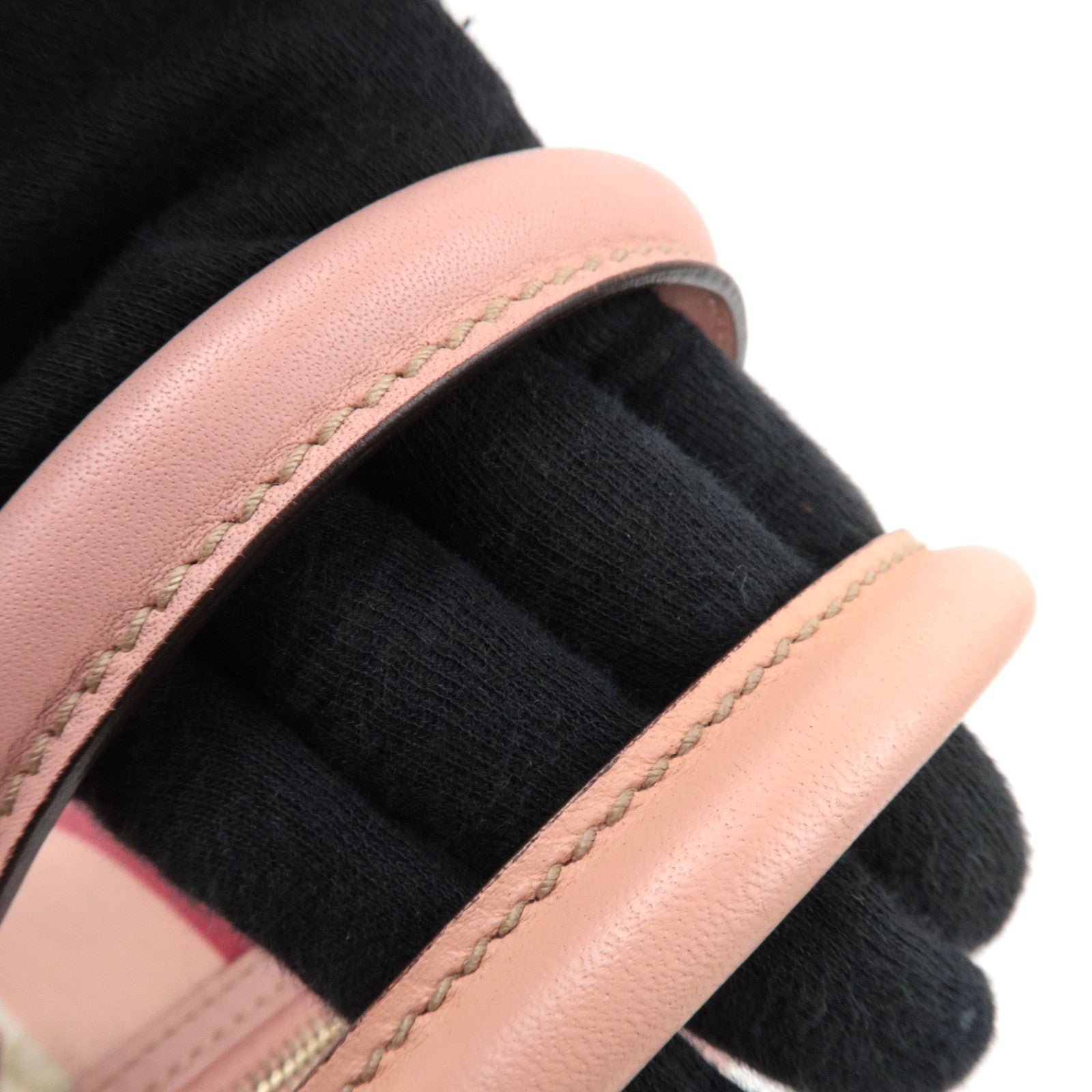 GUCCI Joyline Mini Boston Handtas GG Supreme Leer Ivoor Roze 190257 *Stofzak