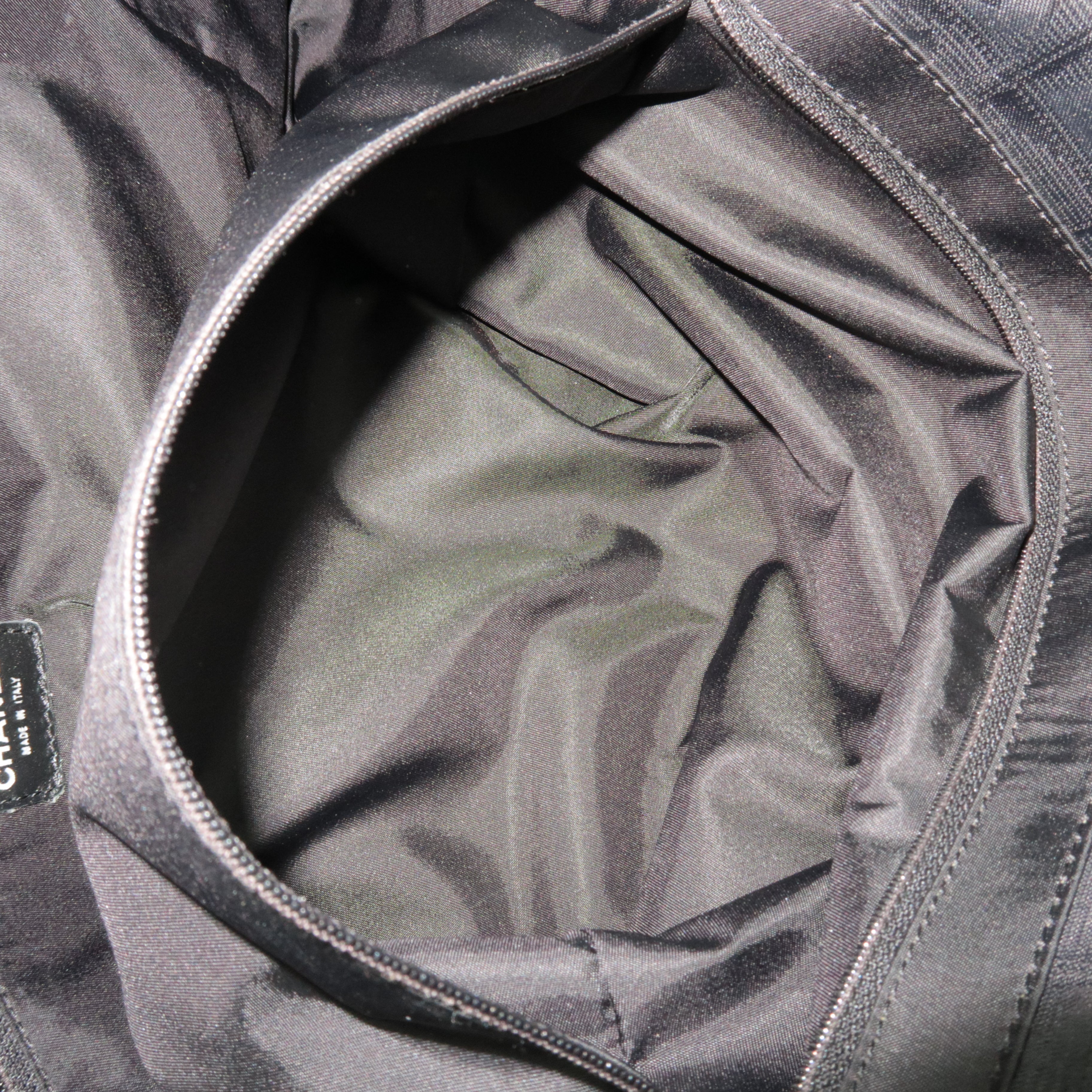 CHANEL New Travel Line Tote MM Nylon Jacquard Leather Black A15991 7762107