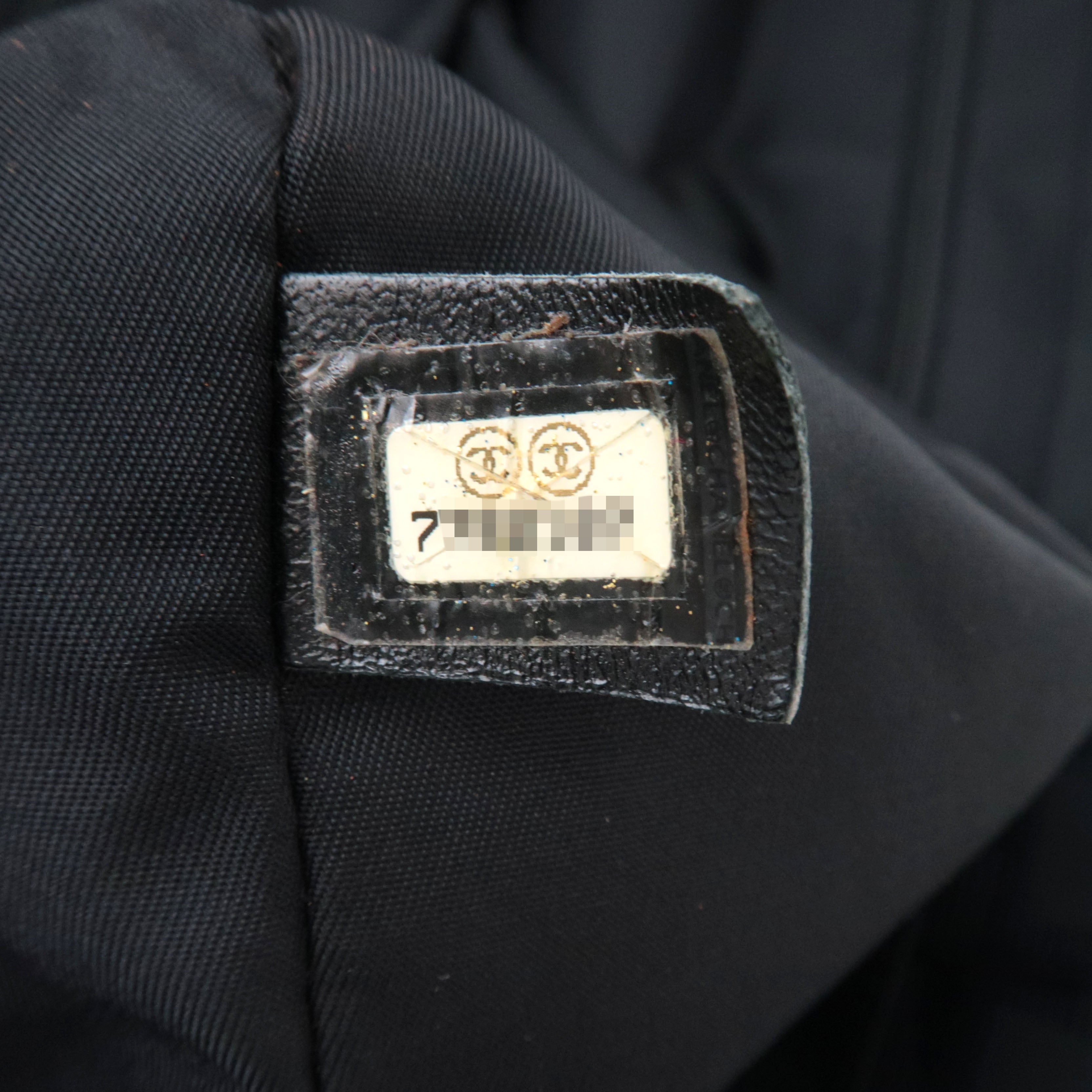 CHANEL New Travel Line Tote MM Nylon Jacquard Leather Black A15991 7762107