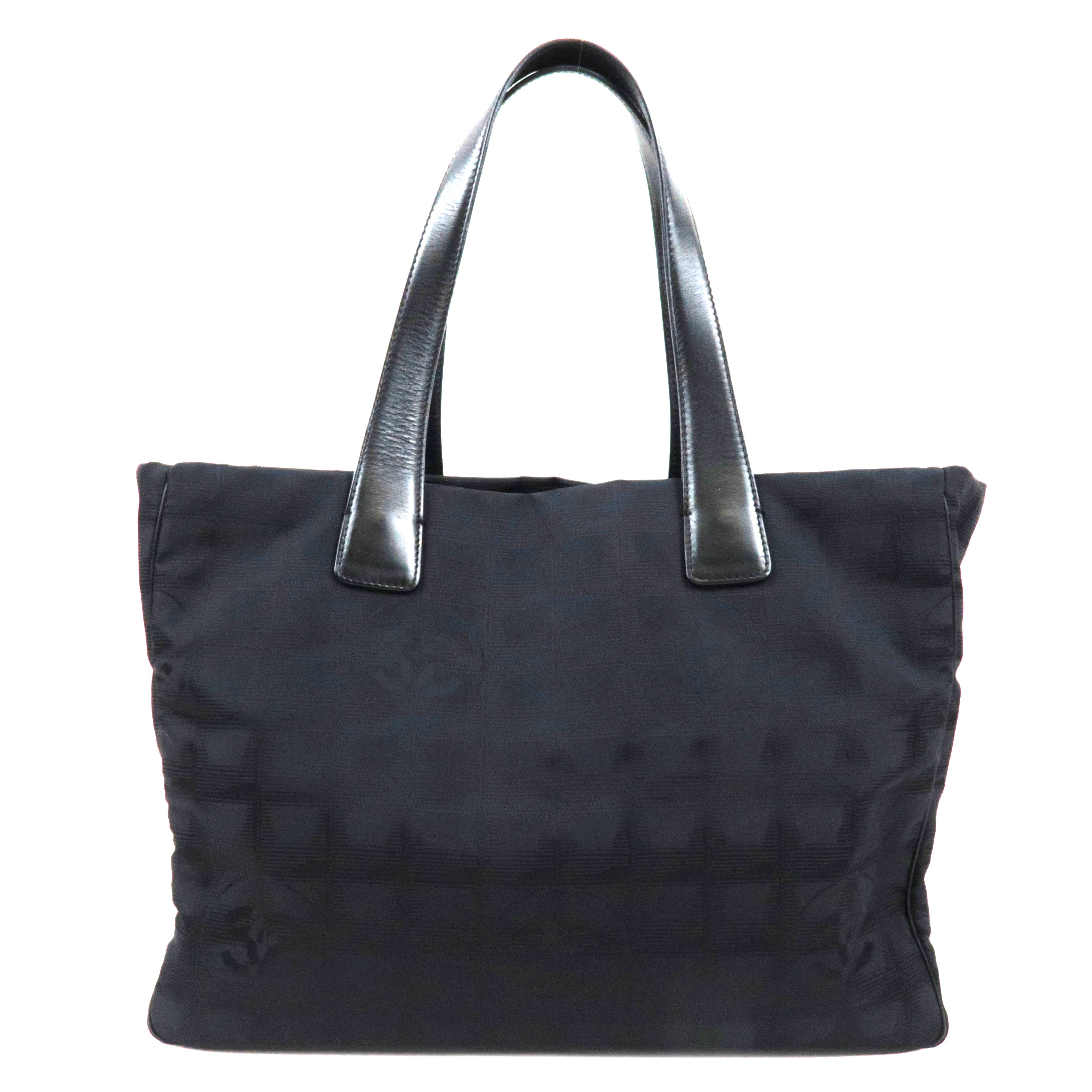 CHANEL New Travel Line Tote MM Nylon Jacquard Leather Black A15991 776210775240