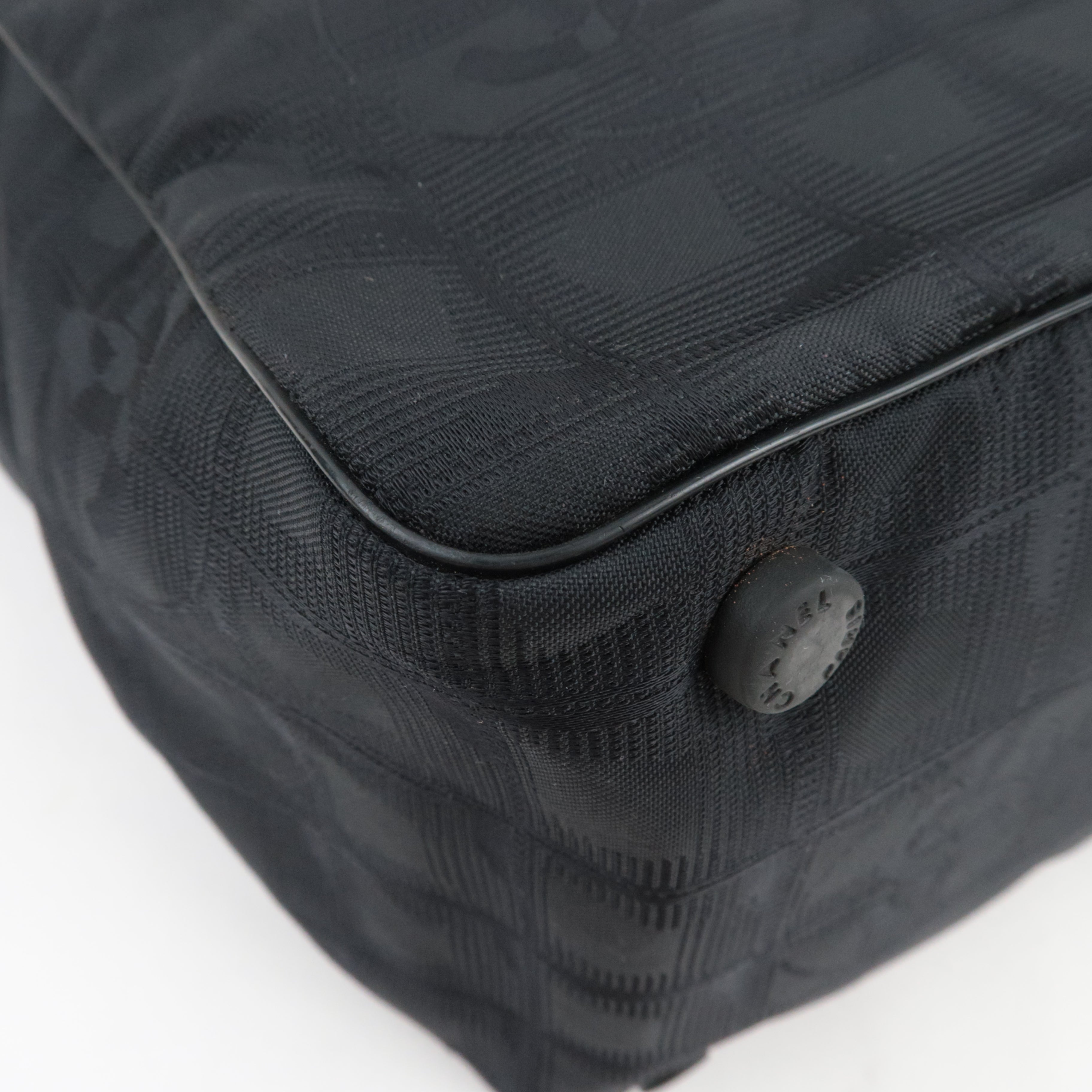 CHANEL New Travel Line Tote MM Nylon Jacquard Leather Black A15991 7762107