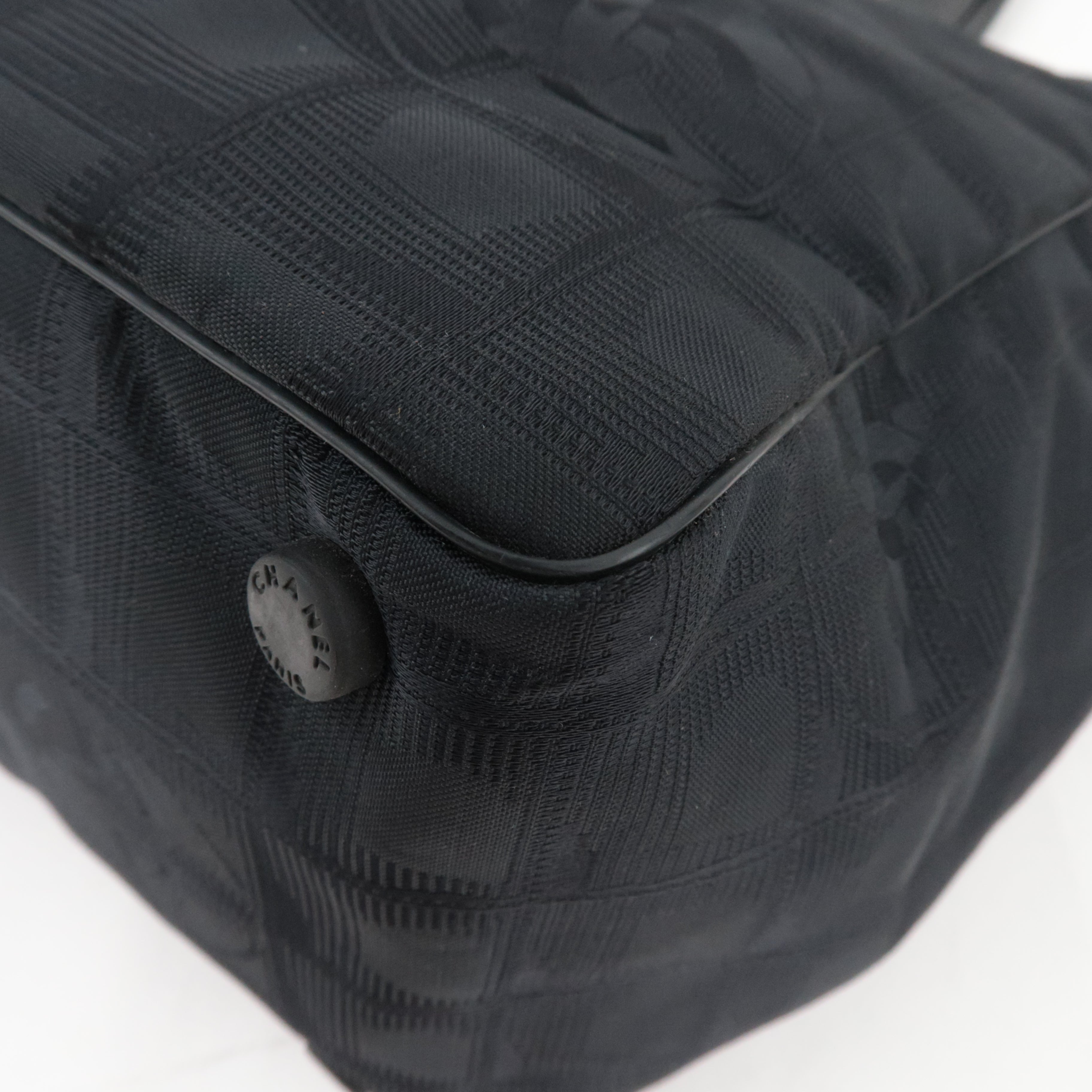 CHANEL New Travel Line Tote MM Nylon Jacquard Leather Black A15991 7762107