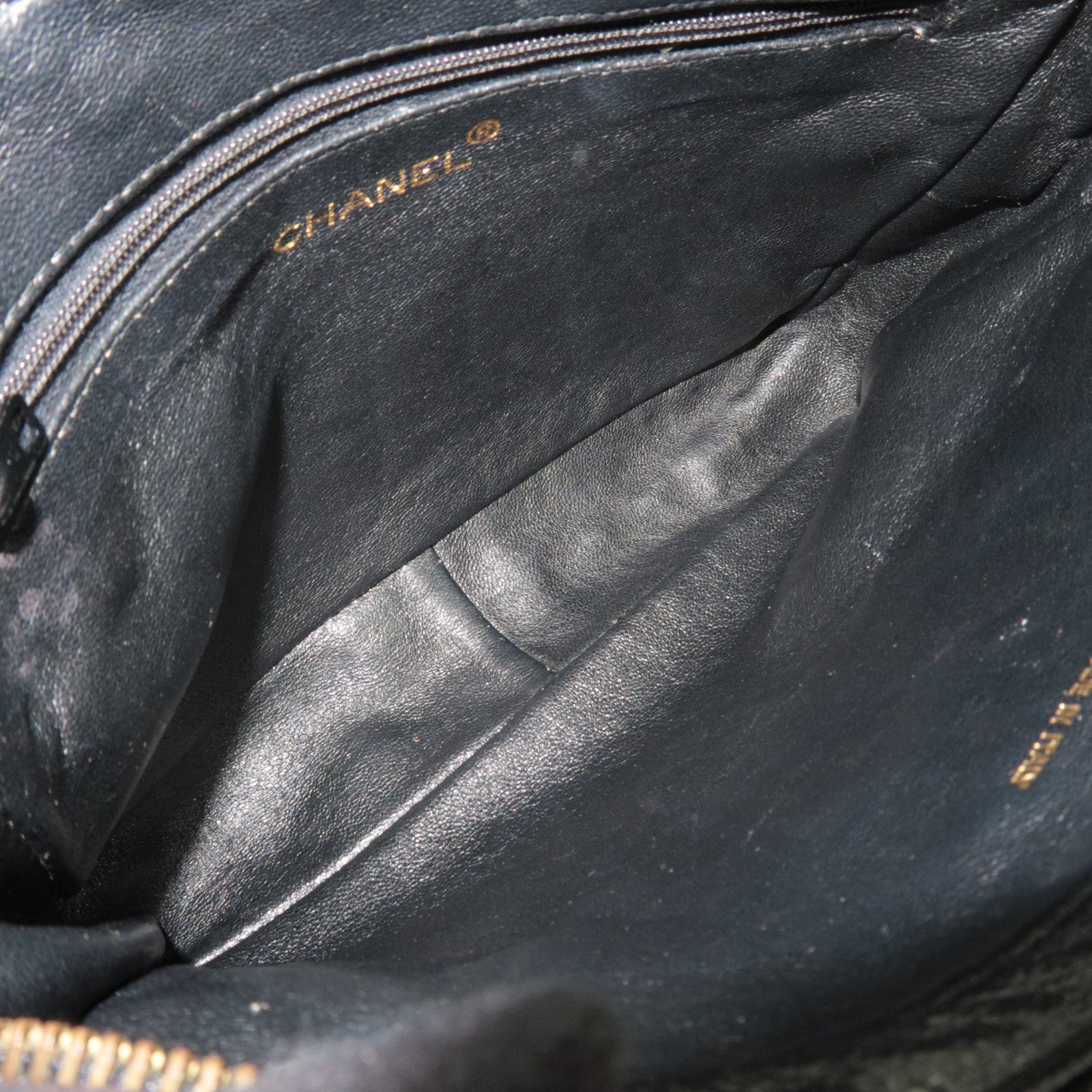 CHANEL Tassel Matelasse Chain Shoulder Bag Lambskin Black 0866733