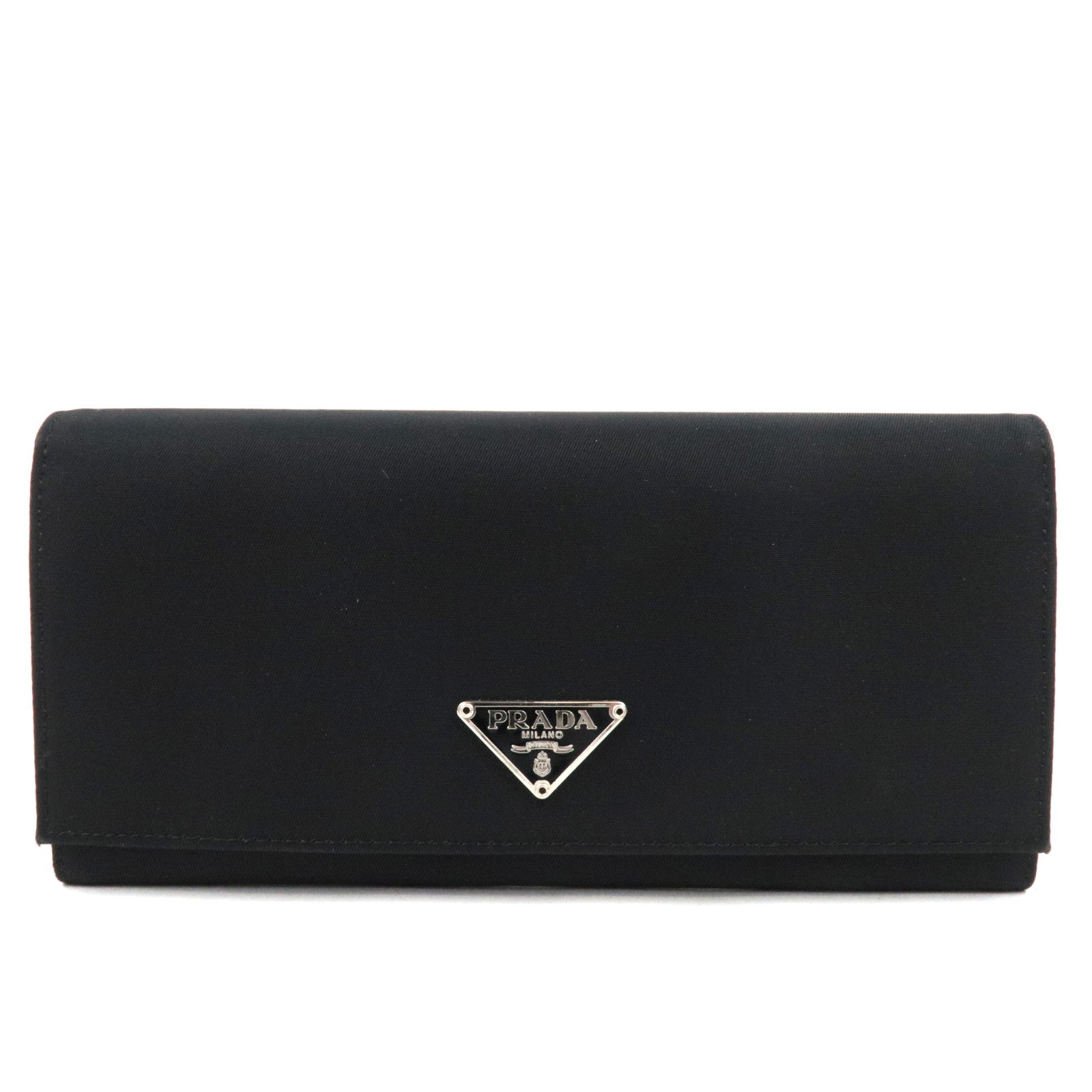 PRADA Bi-Fold Long Wallet Nylon Black75395