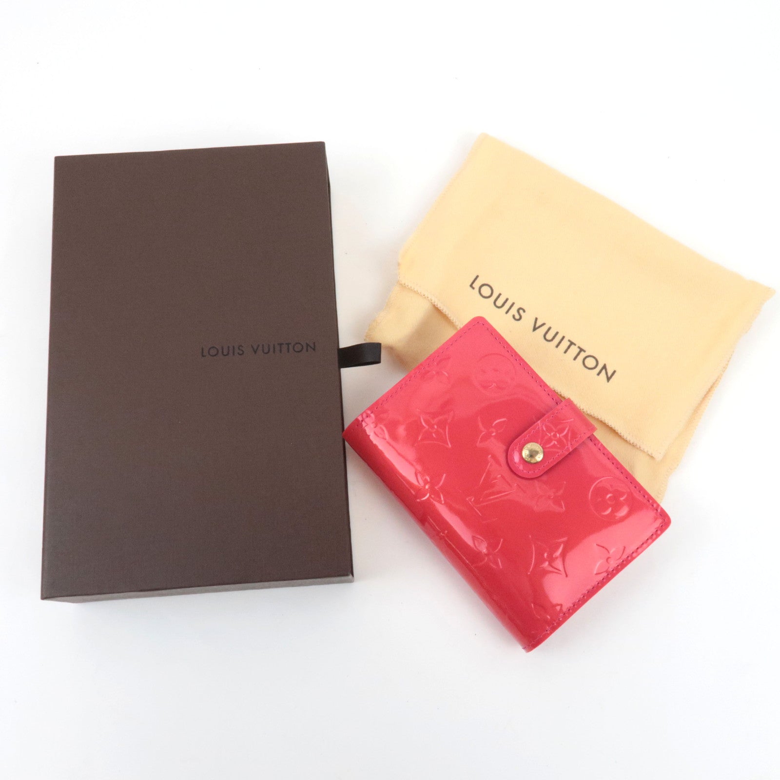 Louis Vuitton Monogram Vernis Portefeuille Viennois Bi-Fold Wallet Rose Indian M91768 MI4018 *Box, Dust bag
