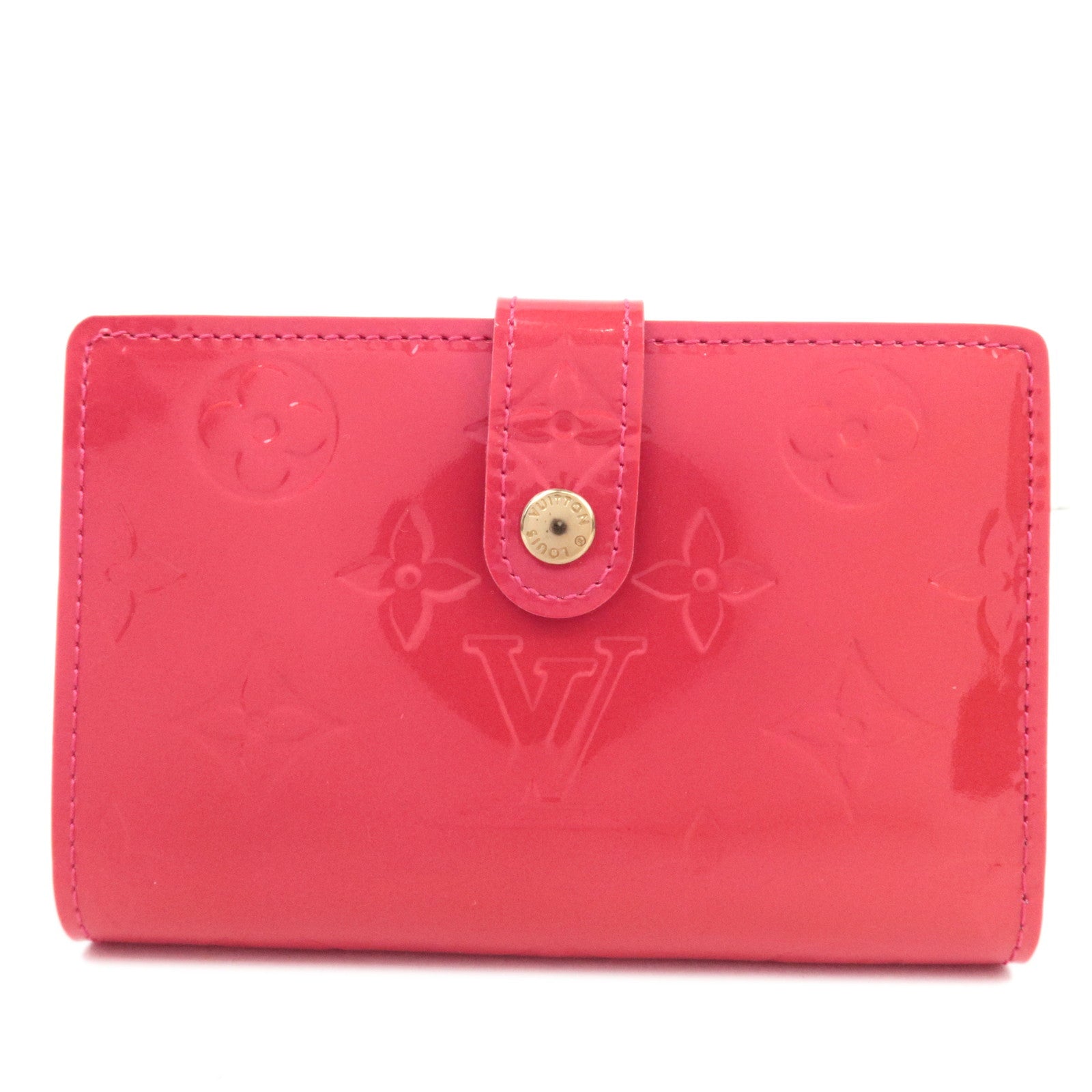 Louis Vuitton Monogram Vernis Portefeuille Viennois Bi-Fold Wallet Rose Indian M91768 MI4018 *Box, Dust bag75398