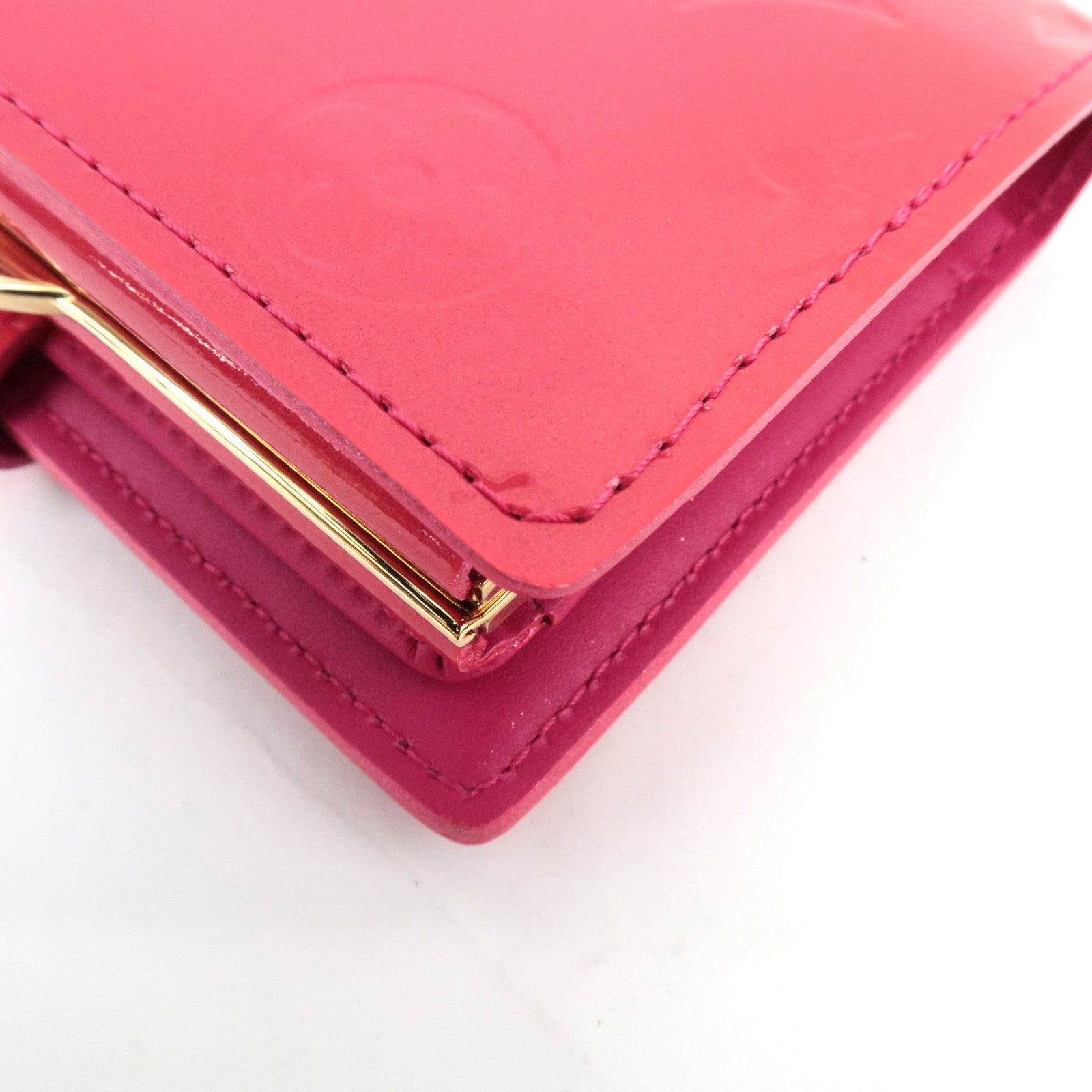 Louis Vuitton Monogram Vernis Portefeuille Viennois Bi-Fold Wallet Rose Indian M91768 MI4018 *Box, Dust bag