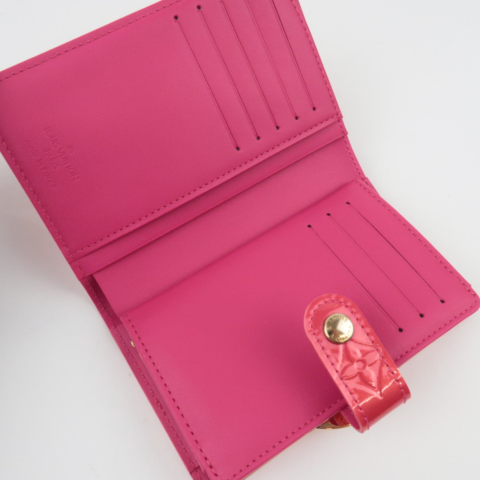 Louis Vuitton Monogram Vernis Portefeuille Viennois Bi-Fold Wallet Rose Indian M91768 MI4018 *Box, Dust bag