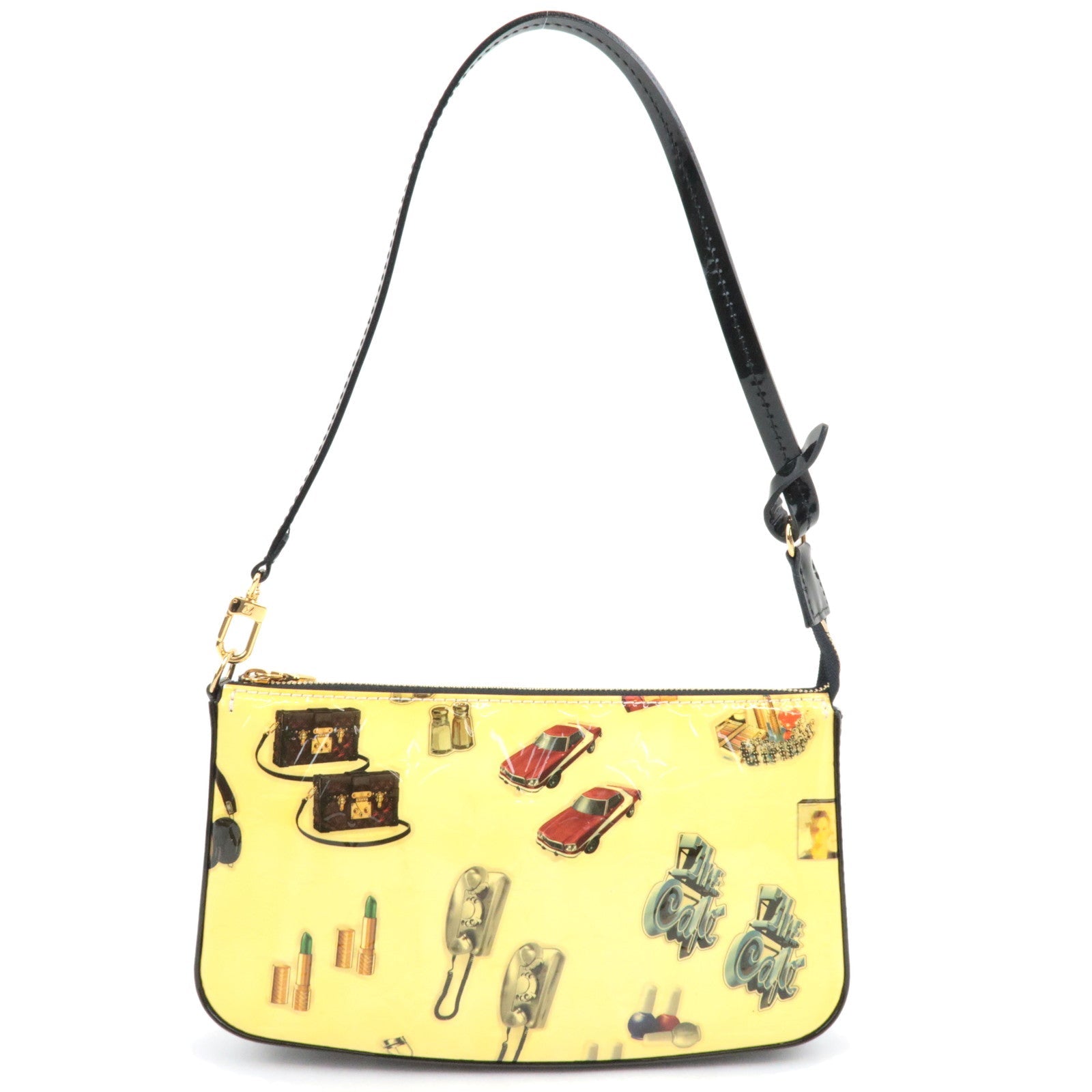 Louis Vuitton Monogram Vernis Sticker Pochette Accessoires Hand bag Blanc M90928 DR110575403