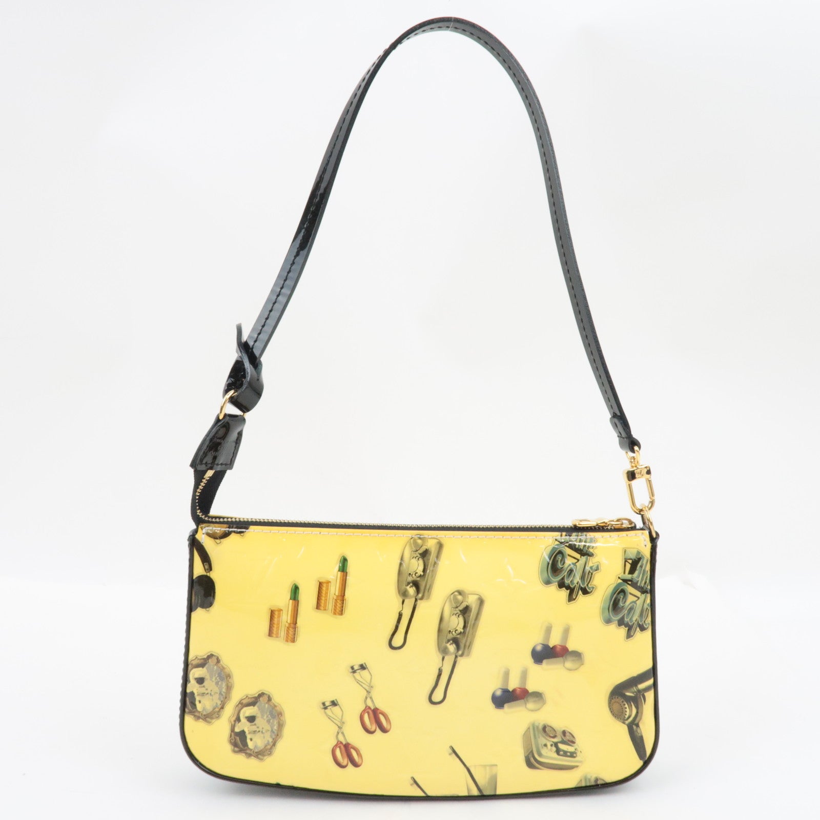 Louis Vuitton Monogram Vernis Sticker Pochette Accessoires Hand bag Blanc M90928 DR1105