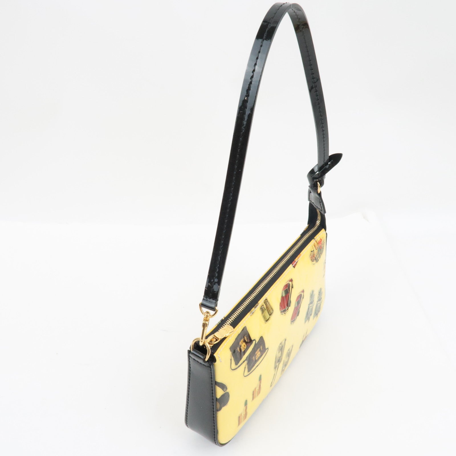 Louis Vuitton Monogram Vernis Sticker Pochette Accessoires Hand bag Blanc M90928 DR1105